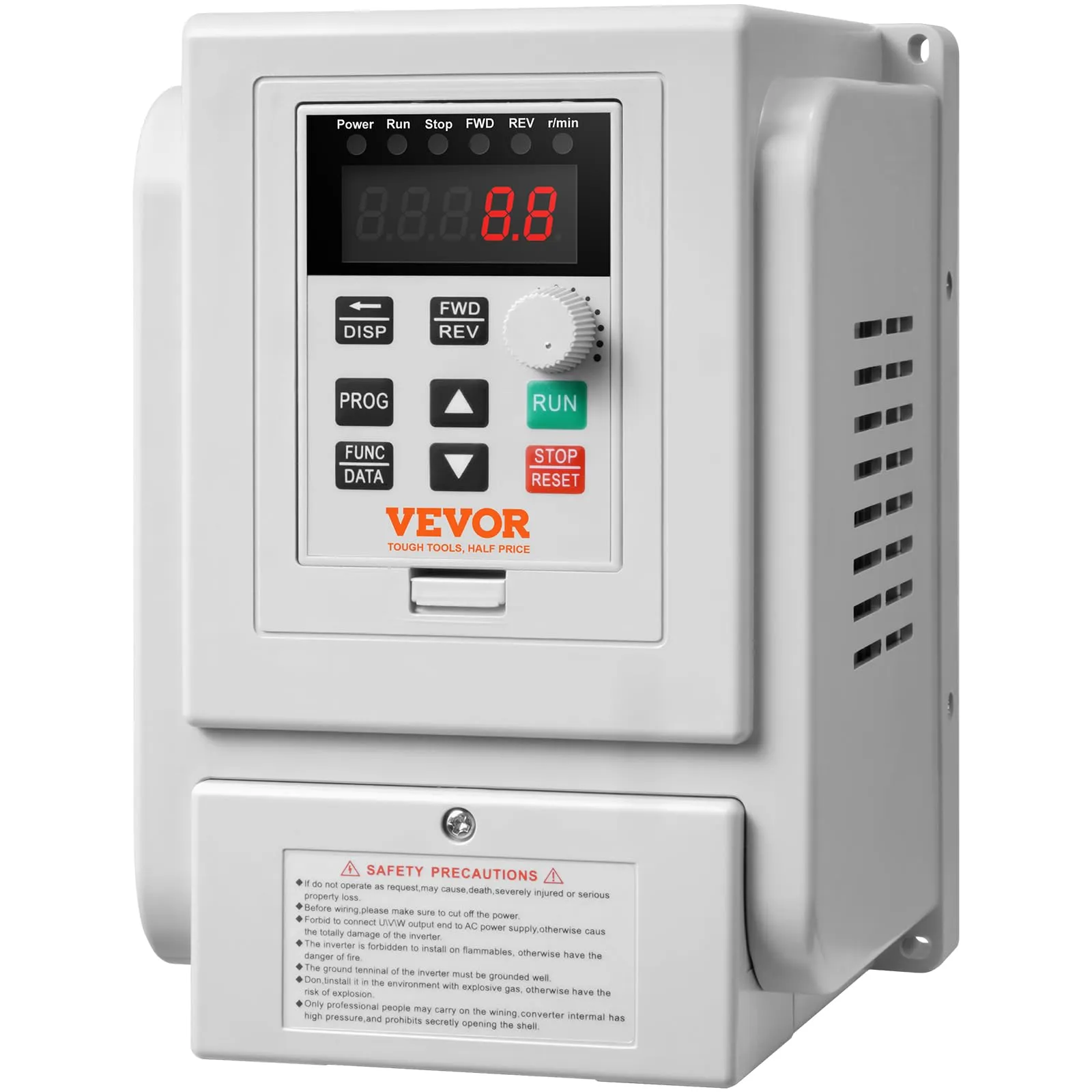 VEVOR Inverter Azionamento a Frequenza Variabile 2,2kW, Regolatore Convertitore Frequenza 3CV 10A 0-400Hz VFD Ingresso Monofase Uscita Trifase Regolatore Inverter di Controllo di Velocità del Motore