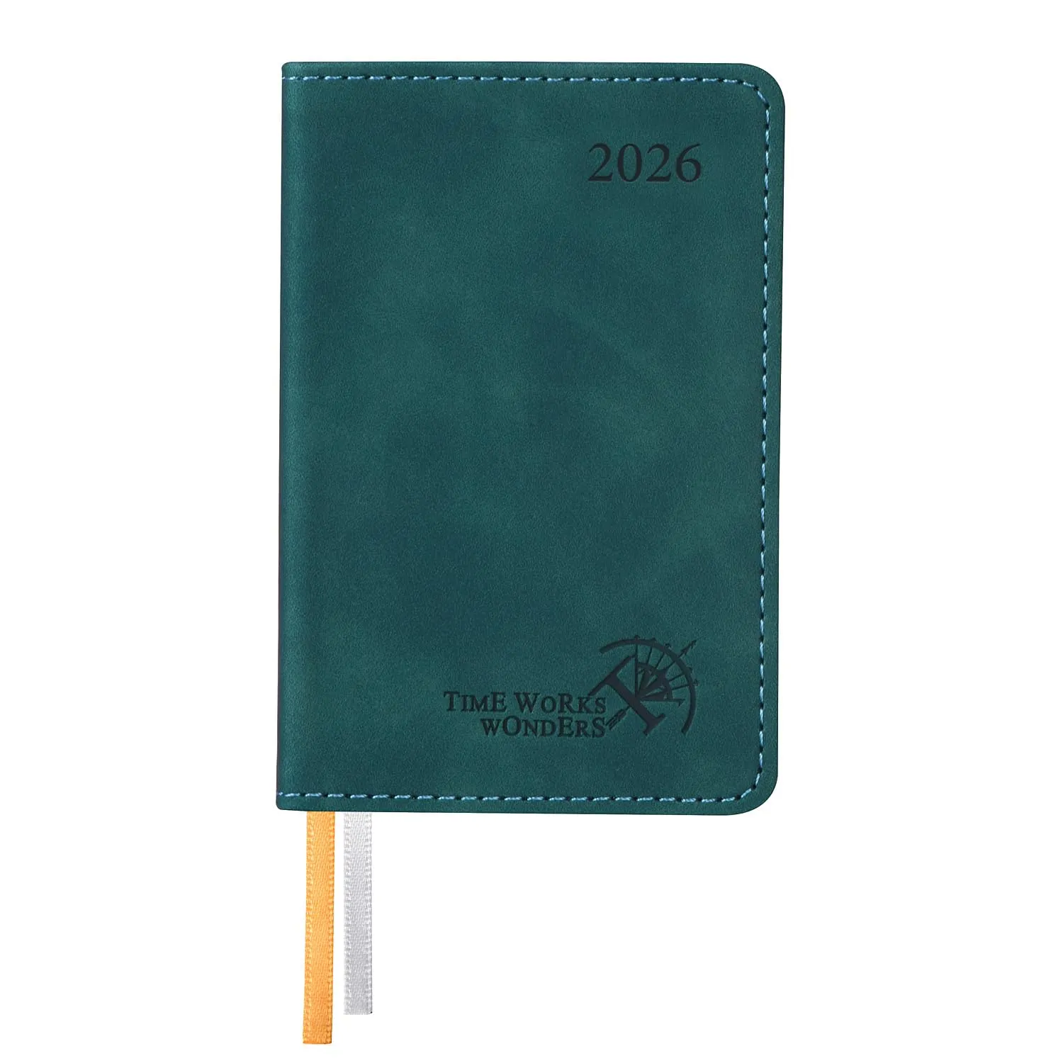 POPRUN Agenda Settimanale 2026 Piccola A7 in Italiano - Agendina Tascabile 2026 Formato 7,5x11,5 cm - Mini Planner 26 con Copertina Morbida in Pelle PU e Carta da 70 g/m², Verde Mare Profondo