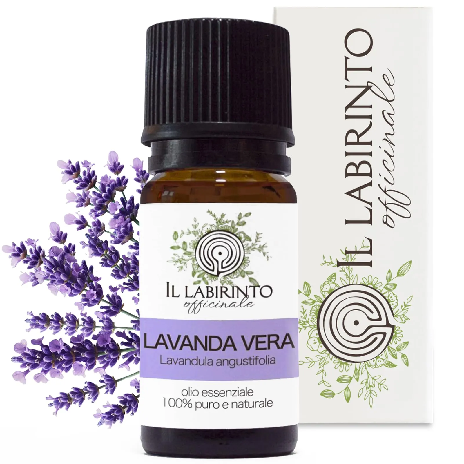 Olio Essenziale Lavanda puro Alimentare Italiana Il Labirinto Officinale - Oli Essenziali Naturali - Olio essenziale per Diffusori e Umidificatori, Aromaterapia - 10ml