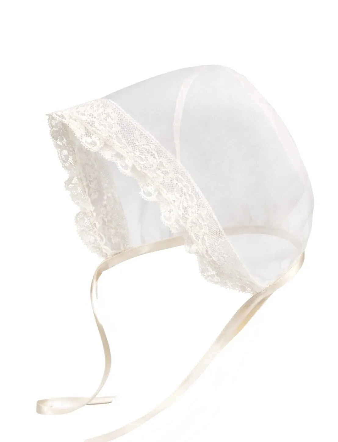 Cuffietta di organza in seta disponibile in avorio o bianco