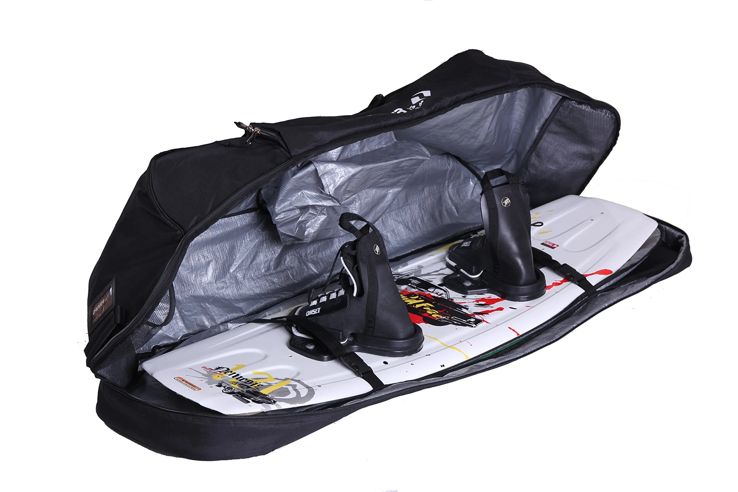 Driver13 ® Wakeboardbag No.02 Bag Borsa da Kiteboard per Le tue Tavole da Kite con Sistema a Zaino 145 cm Nero