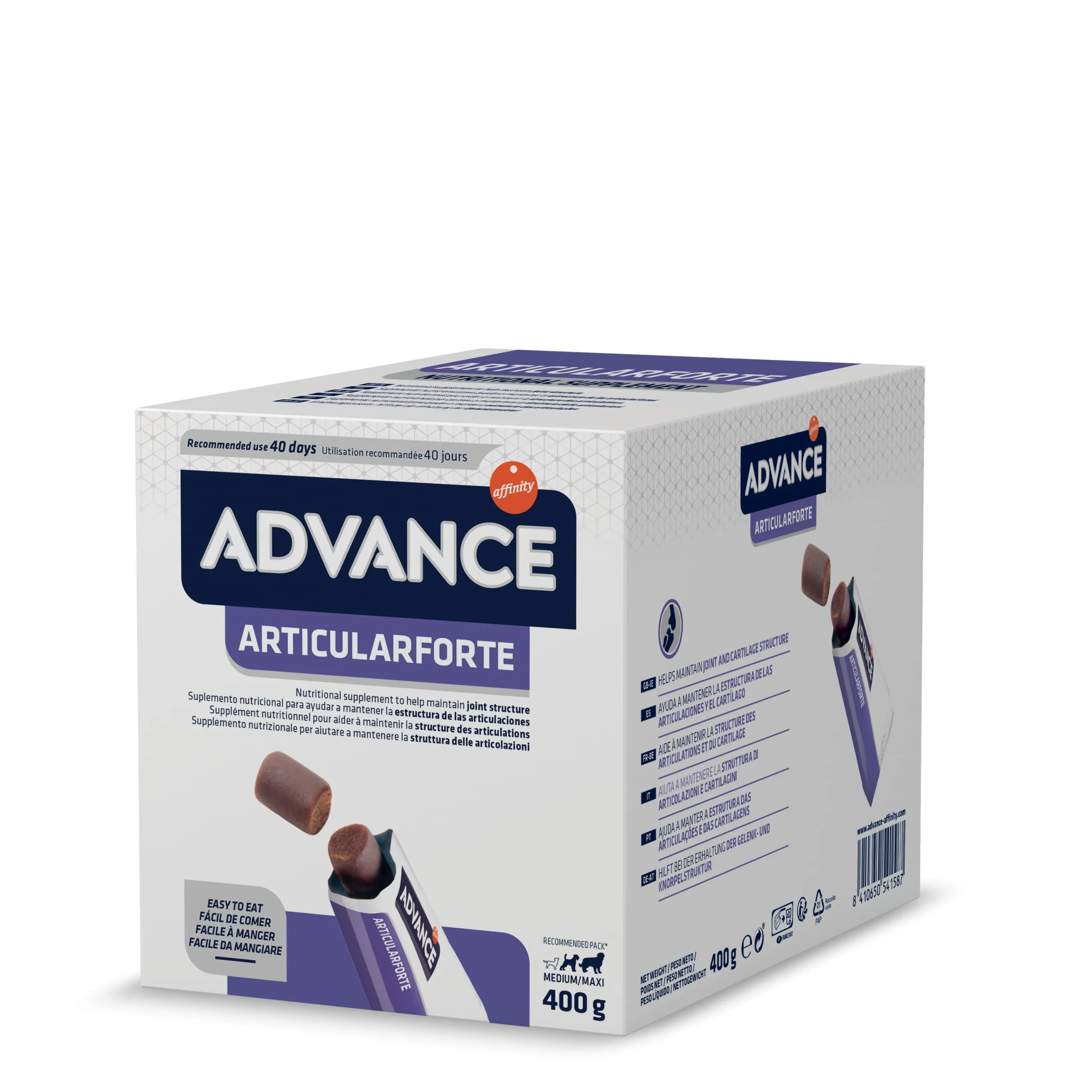 ADVANCE Veterinary Diets ArticularForte - Supplemento Nutrizionale per Cani - Confezione 80 unità con 2 Particelle di 5 g - Totale: 400 g