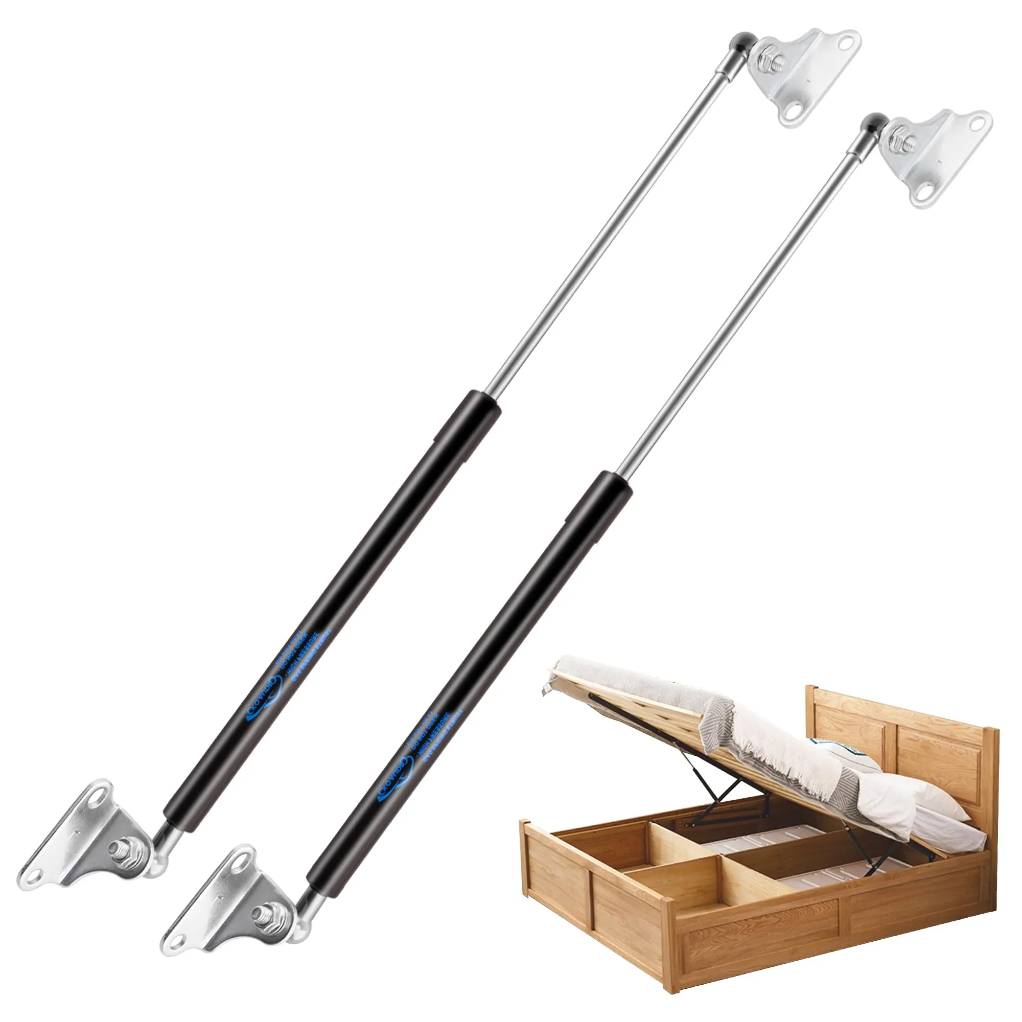 Koaudb 500mm, 890N/90kg, Molle a gas resistenti da con staffa di montaggio a L, per il coperchio della porta del seminterrato RV letto TV gabinetto capannone, 2PCS (20in 200LB)