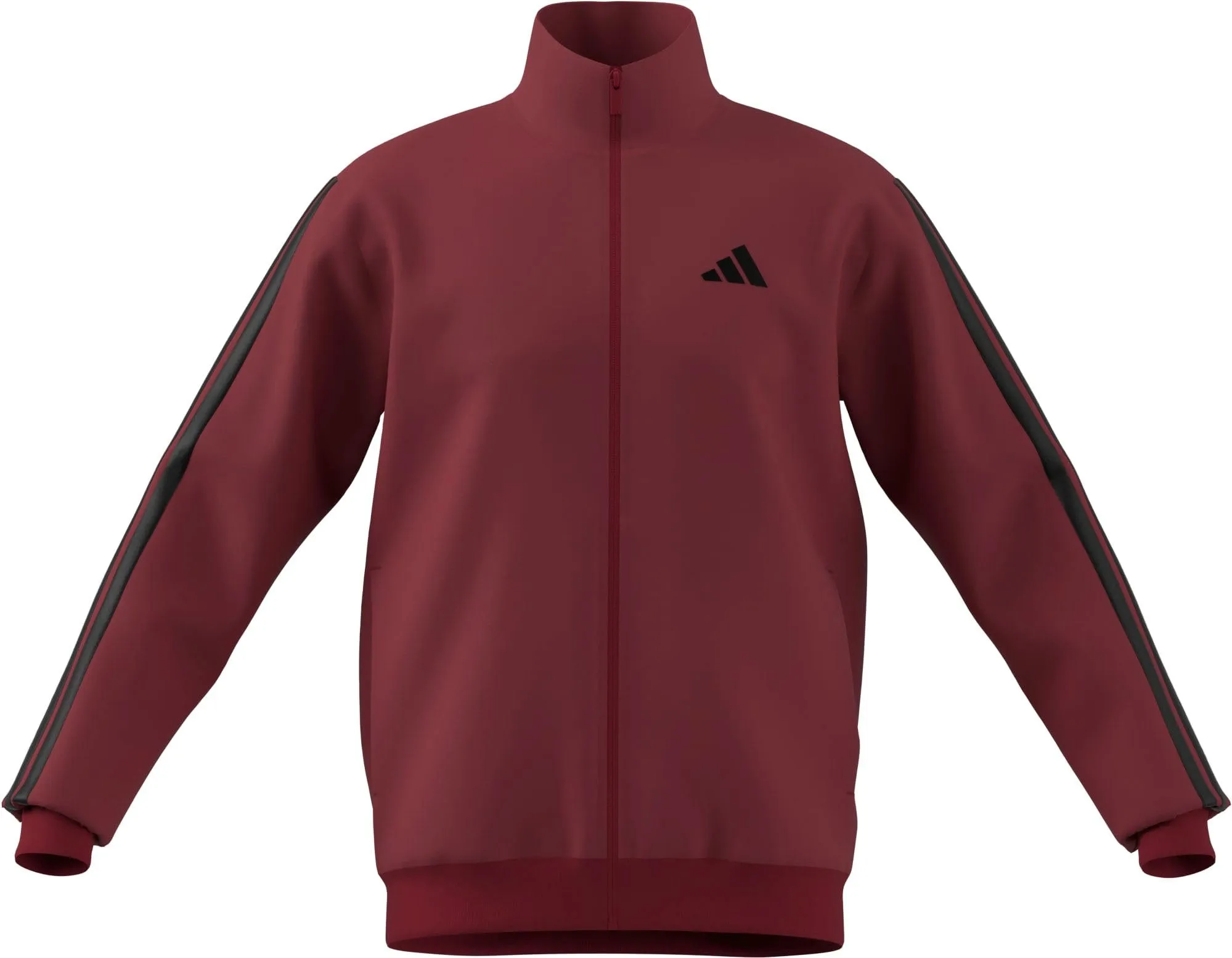 adidas Uomo 3 Stripes Tricot Regular Track Top, Black, L