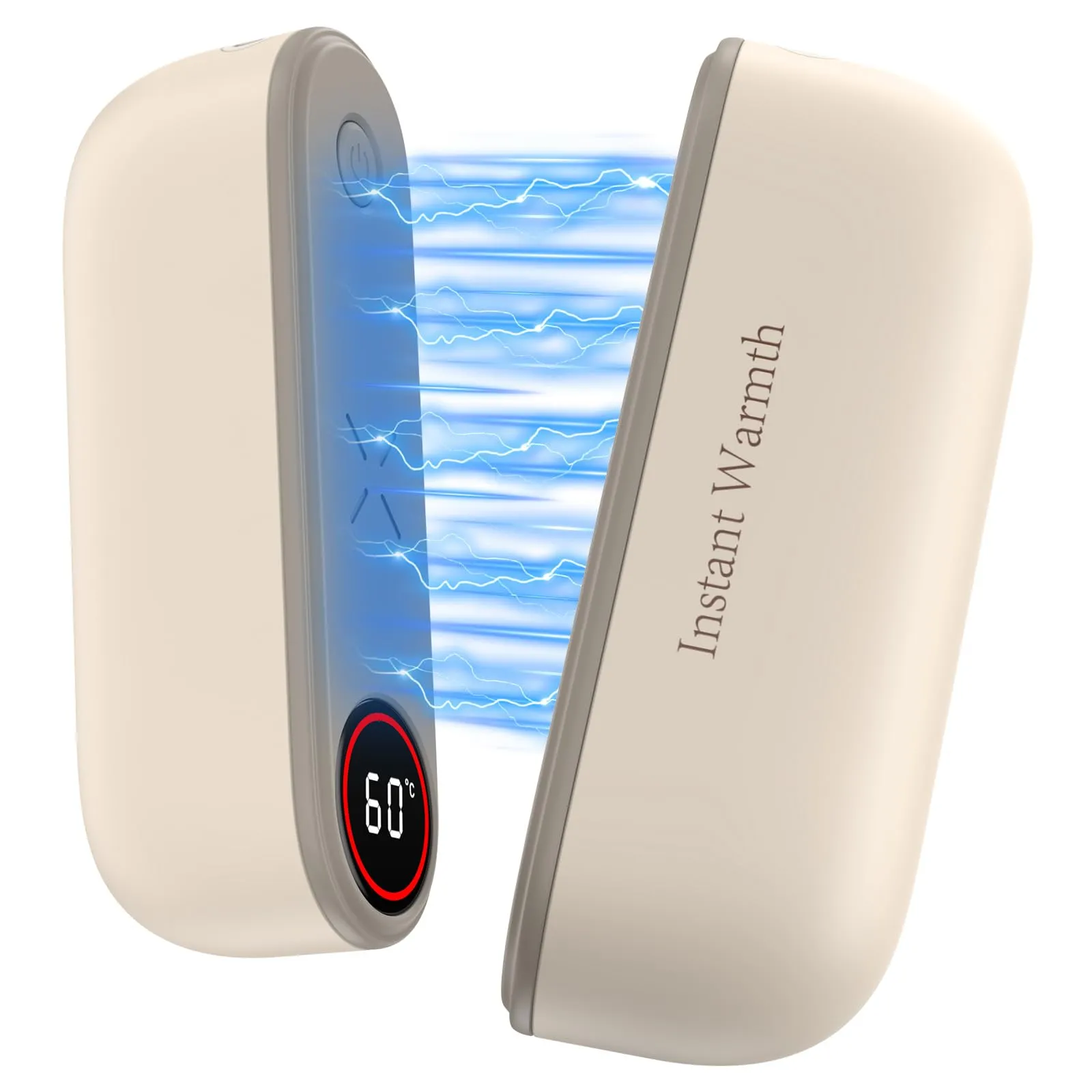 Scaldamani Ricaricabili Magnetico 2 in 1, Scaldamani Elettrico 8000mAh, 3 Livelli fino a 60°C/140°F, Scaldamani Portatile per Campeggio, Sport All'aperto, Escursionismo, Regali Natalizi, Nero