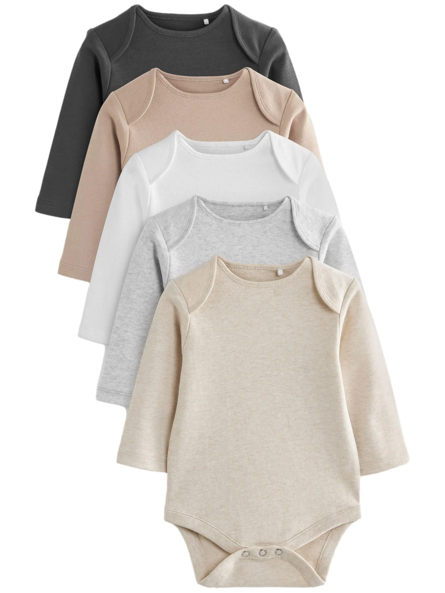 NEXT Confezione da 5 body basic per neonati a maniche lunghe Neutro 9 Mesi