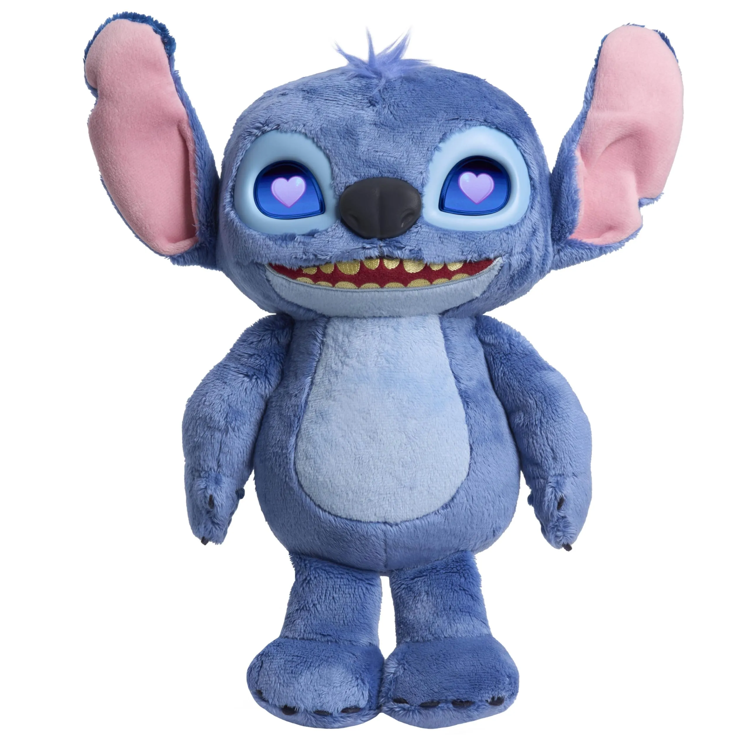 Just Play Peluche interattivo Disney Stitch Many Moods da 34,3 cm, oltre 50 suoni e frasi, schermo LCD espressivo sugli occhi, giocattoli per bambini dai 3 anni