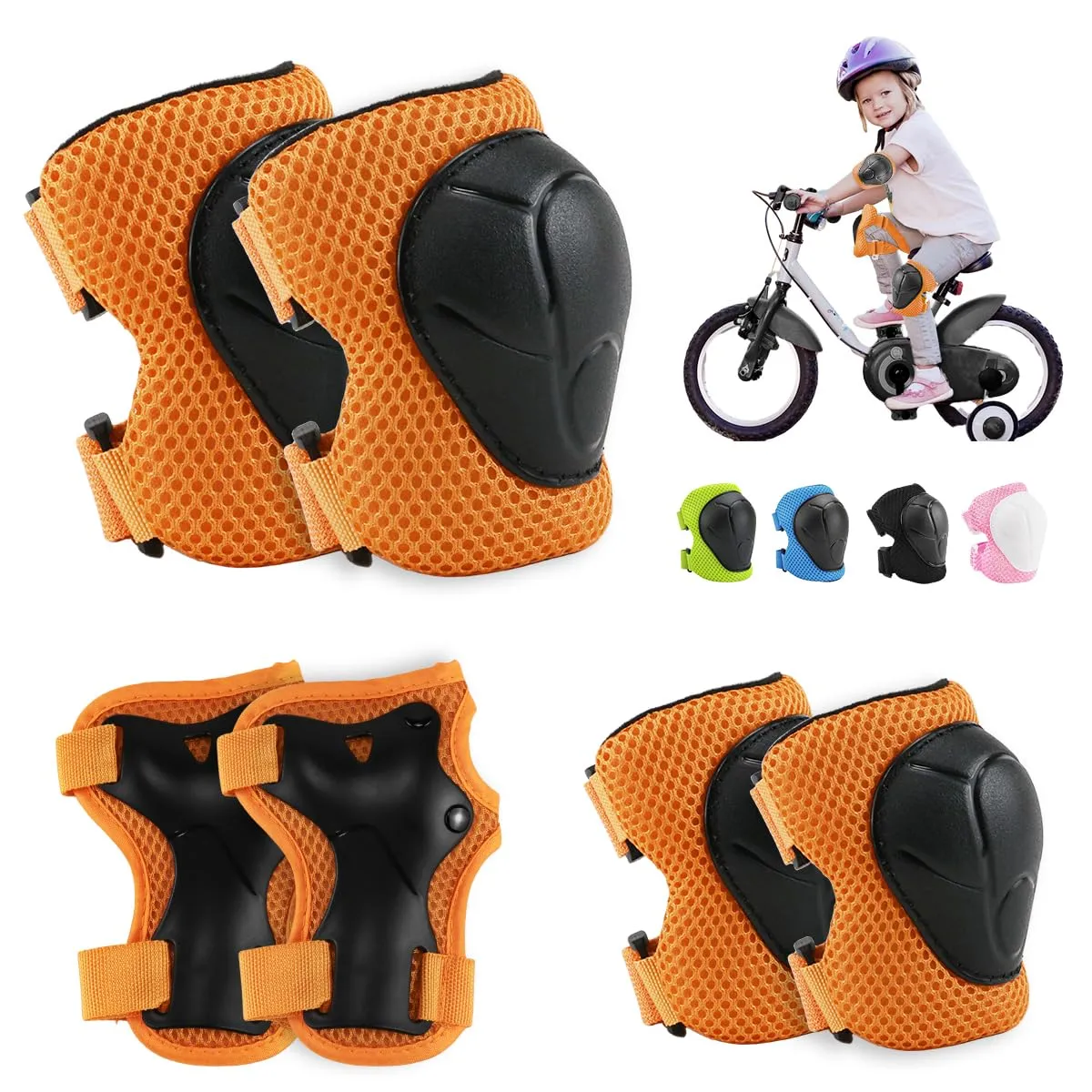 Protezione Kit per Bambini 6 in 1 Protezioni Skateboard Bambino Set di Ginocchiere Protezioni Ginocchiere Gomitiere Tutore Polso Set per Ragazze Ragazzi Skateboard Bicicletta Pattinaggio Monopattino
