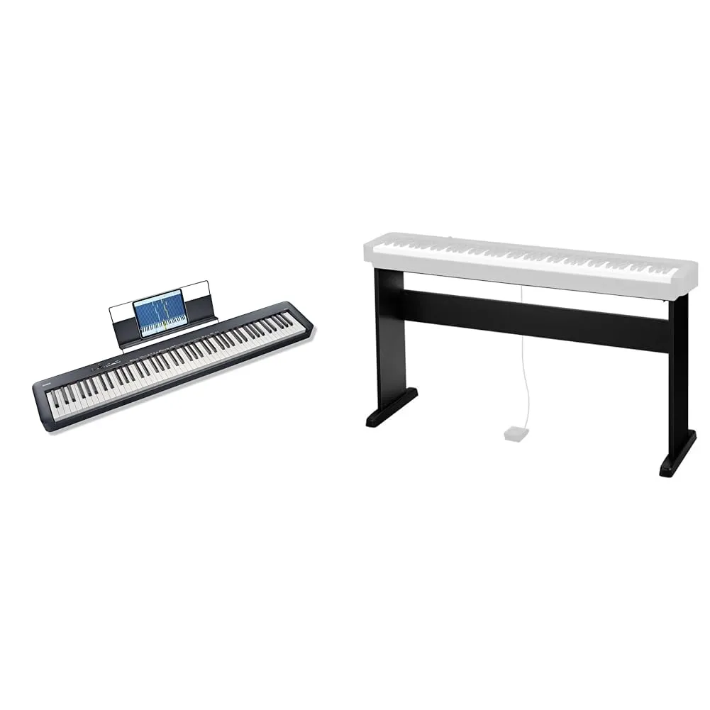 Casio CDP-S110BKC5 Fully Weighted Hammer Action Digital Piano, Nero & tand CS-46 per serie CDP-S
