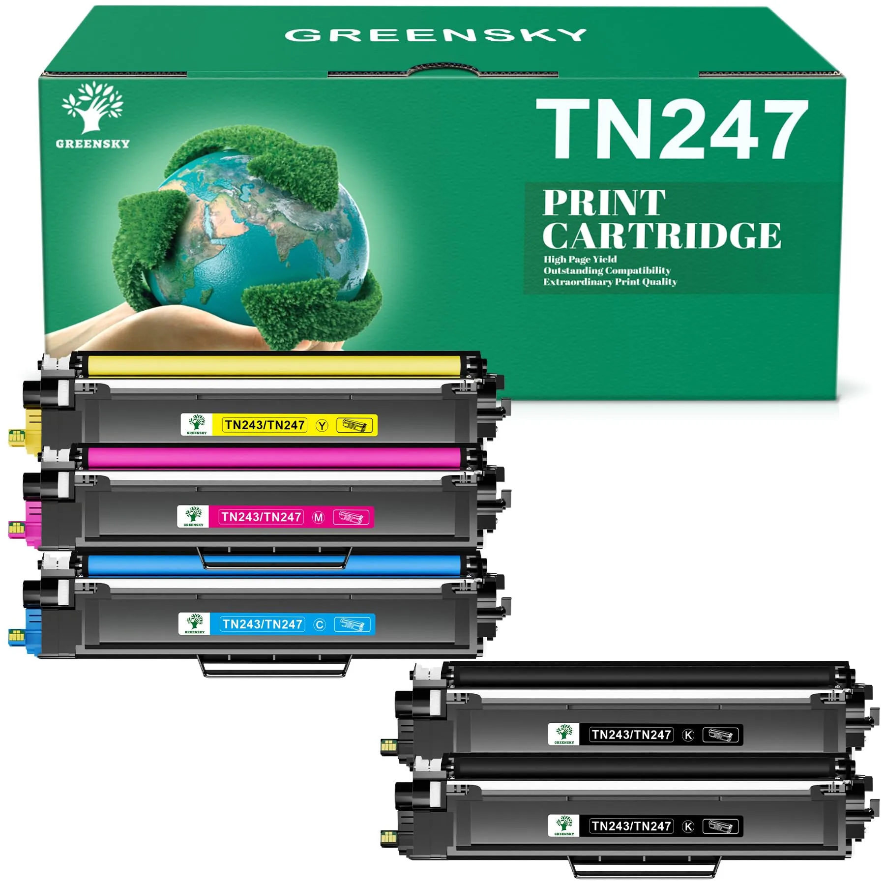 TN247 TN-243CMYK Compatibile per Toner Brother DCP L3550CDW TN243CMYK Cartuccia Toner Brother MFC l3730CDN DCP L3550CDW MFC-L3770CW MFC-L3750CDW HL-L3230CDW HL-L3210CW (confezione da 5)