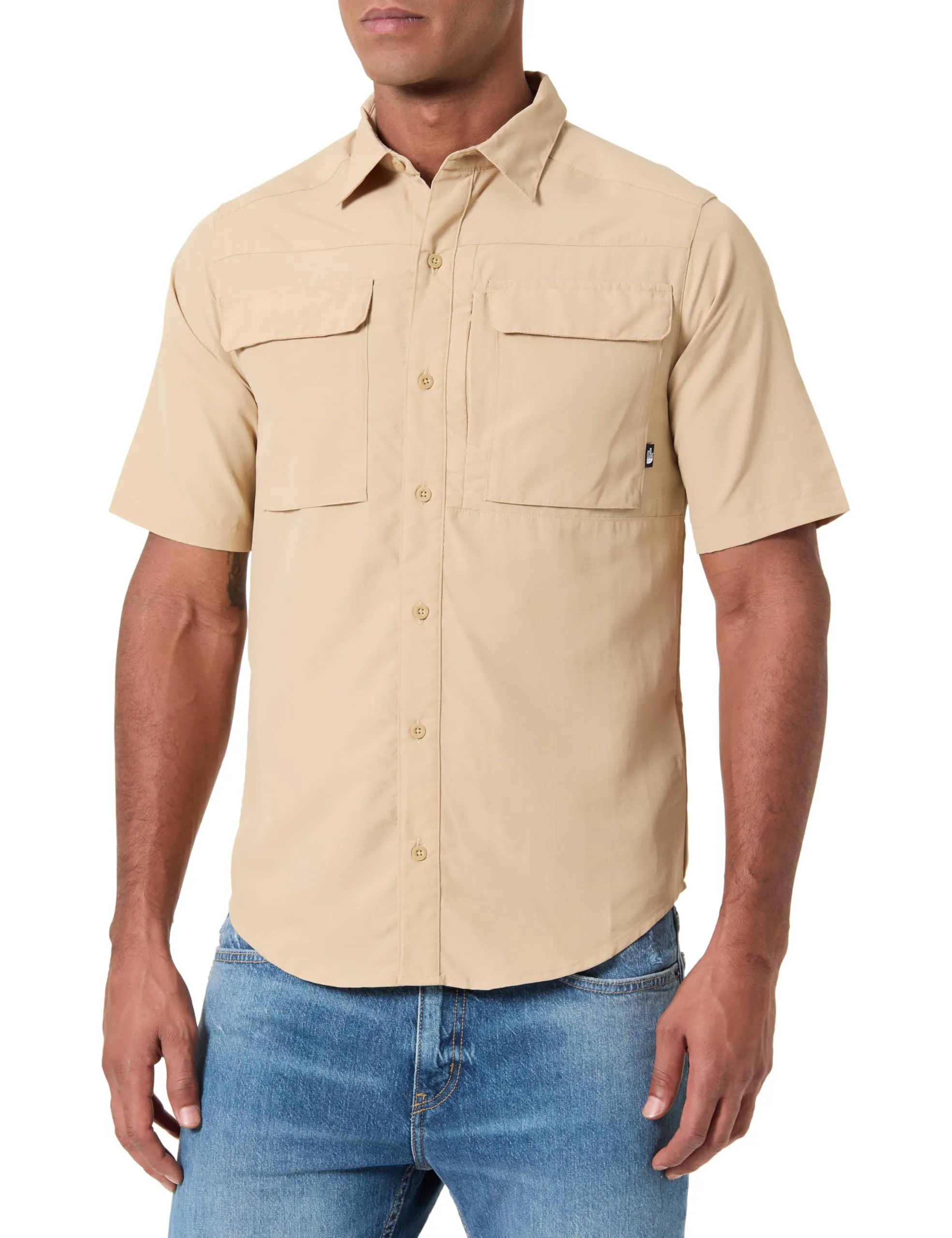 THE NORTH FACE NF0A4T194FS M S/S Sequoia Shirt T-Shirt Uomo Khaki Stone-NPF Taglia M