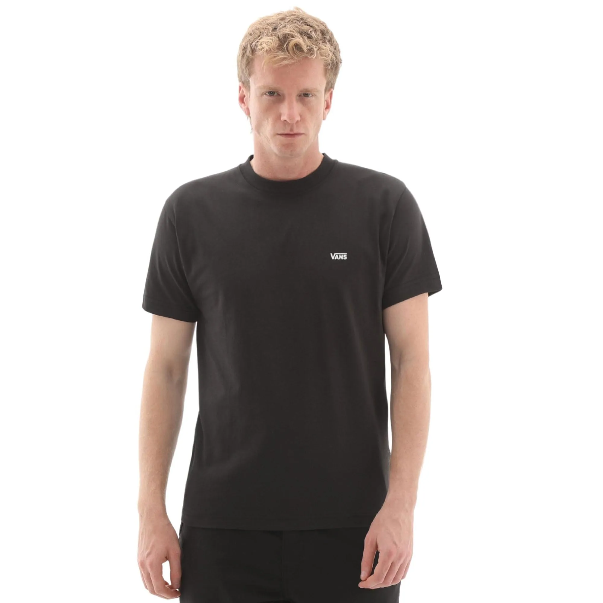Vans Uomo T-Shirt con Logo sul Petto Sinistro, Black, M