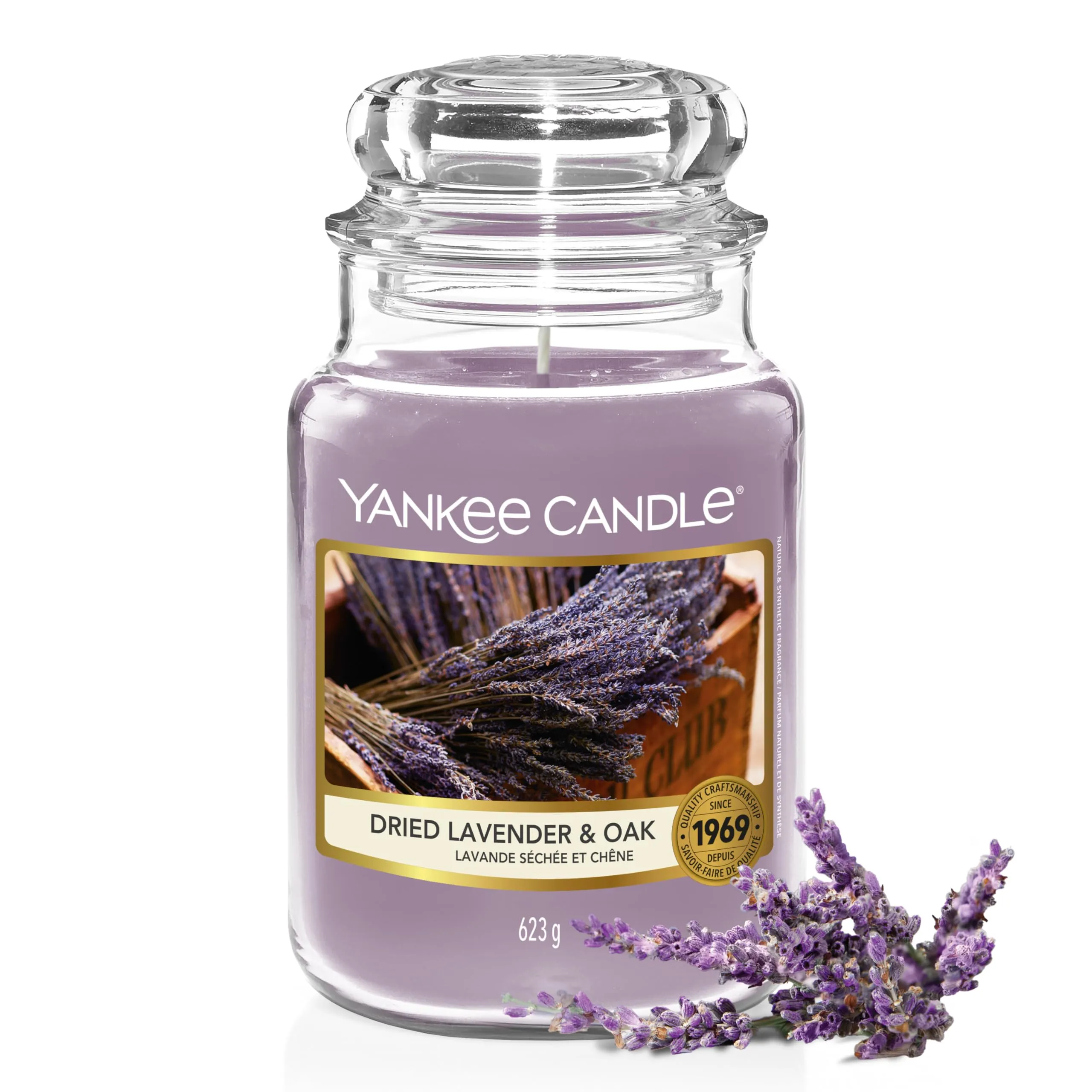 Yankee Candle Candela Profumata in Giara Grande, Lavanda Essiccata e Quercia, Farmers’ Market Collection