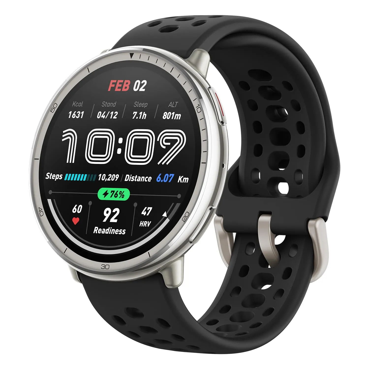AMAZFIT Active 2 Smart Watch 44 mm, mappe GPS con direzione, fitness tracker, batteria 10 giorni, monitoraggio del sonno, oltre 160 modalità sport, resistente all'acqua, per Android e Apple iPhone,