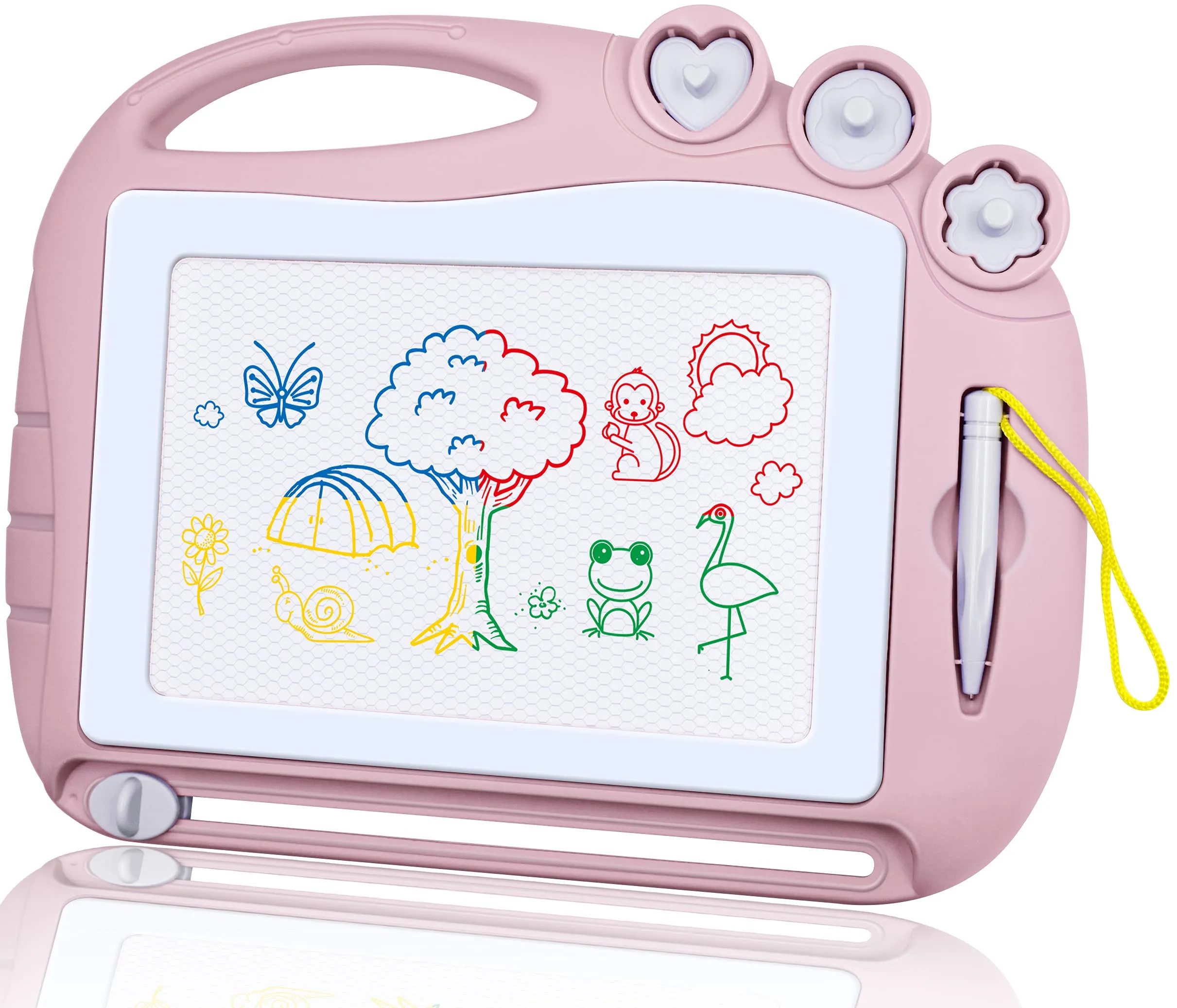 AiTuiTui Lavagna Magica per Bambini 3 4 5 Anni, Cancellabile Magnetica Disegno Tavoletta Giocattolo Educativo 4 Zone 3 Stampini 1 Penna-Regali di Compleanno di Natale
