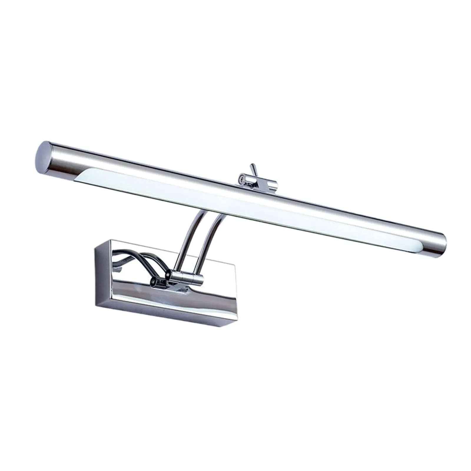 BAFEIYA Luci per quadri da parete Lampada da parete moderna for bagno a LED, acciaio inossidabile impermeabile L40 / 55 / 70CM, applique for specchio da interno con interruttore(Silver,9W 40CM)