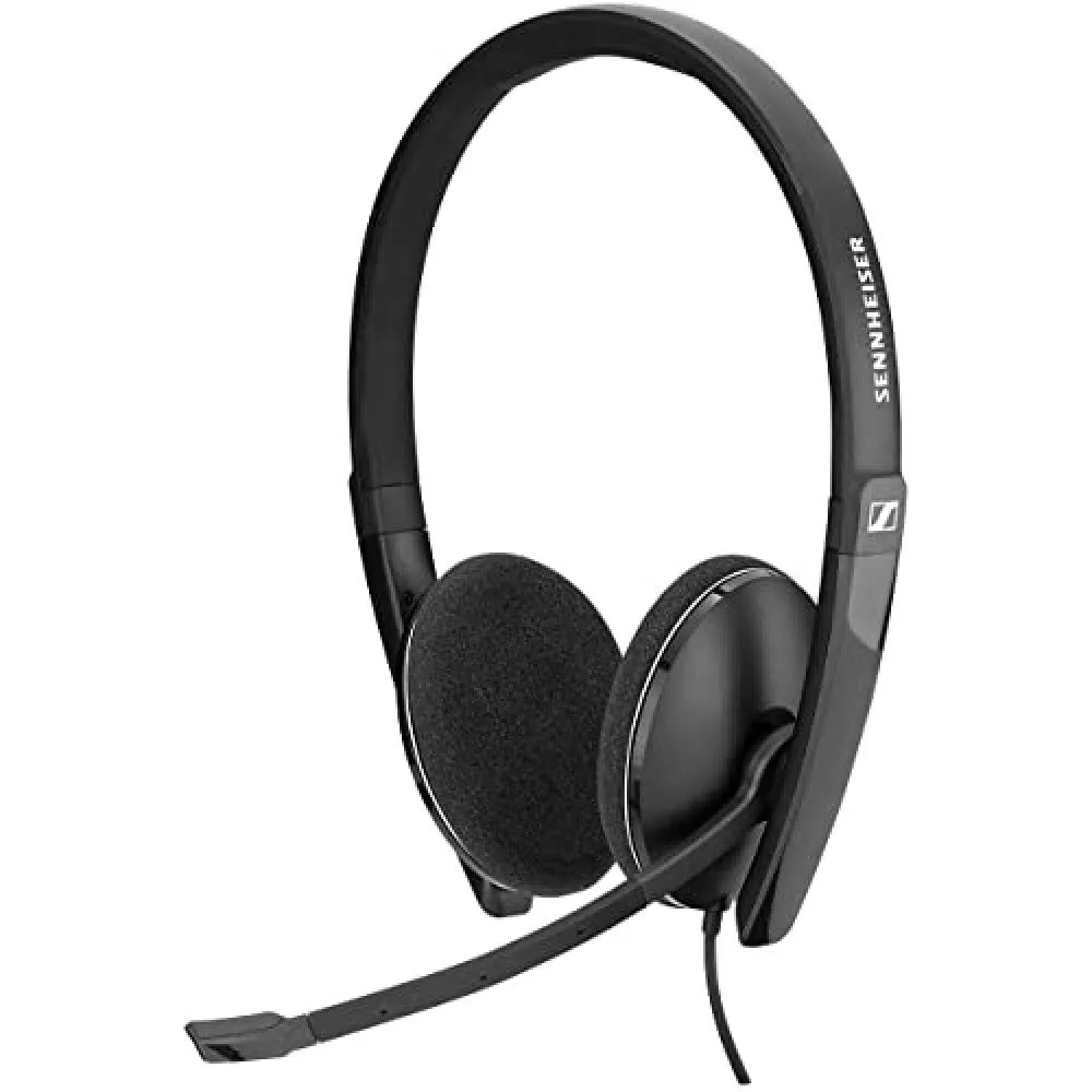 Sennheiser PC 5.2 CHAT, cuffia cablata per giochi rilassati, e-learning, microfono con cancellazione del rumore, elevato comfort, pieghevole - jack da 3,5 mm, nero, taglia unica