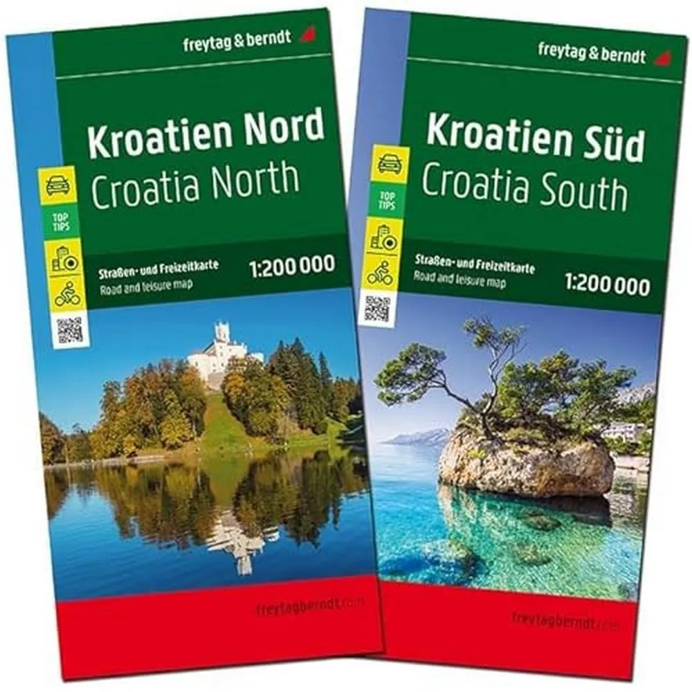 Croazia set 1:200.000: 2 Blätter und Infoguide in Kunststoff-Hülle: AK 0721