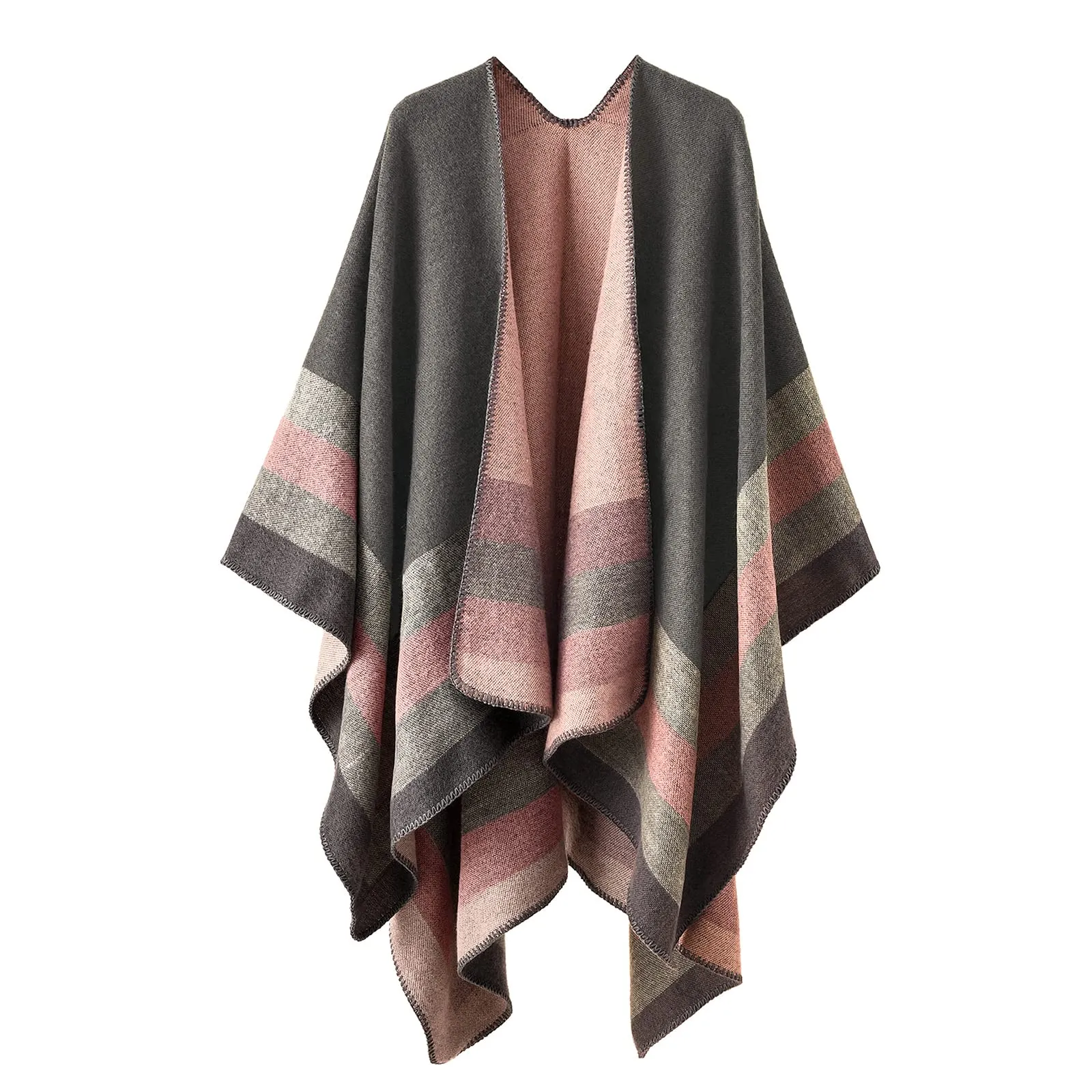 colornival Poncho da Donna Invernale Scialli Avvolgenti Caldo Sciarpa da in Maglia Mantello alla Elegante Indossabile Coperta Lungo Cardigan Maglione Cappotti