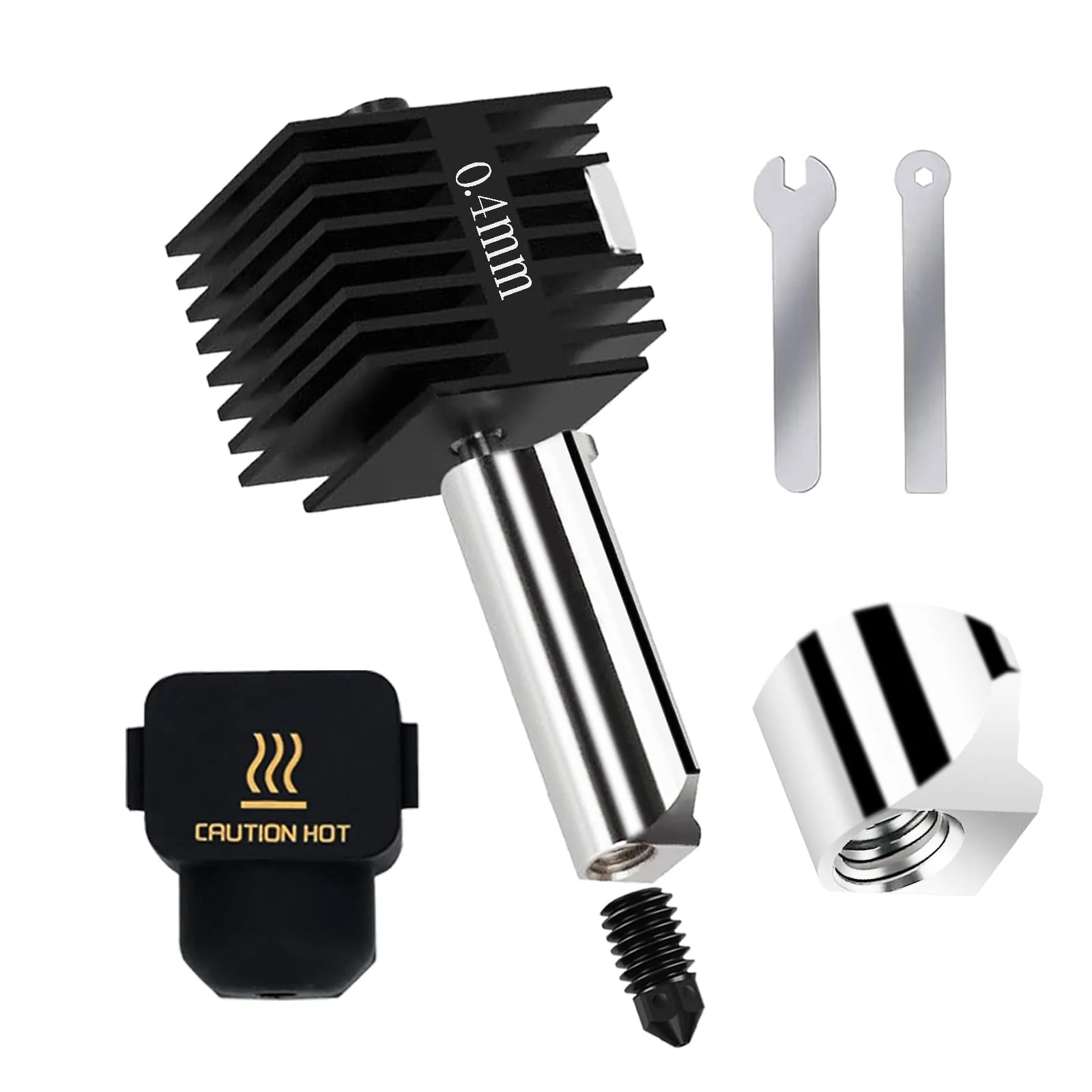 Upgrade Hotend Kit for Bambu Lab A1 Series 3D Printer High Temperature and Wear Resistance Hot end Kit with Replaceable 0.4mm Hardened Steel Nozzle for A1, A1 Mini