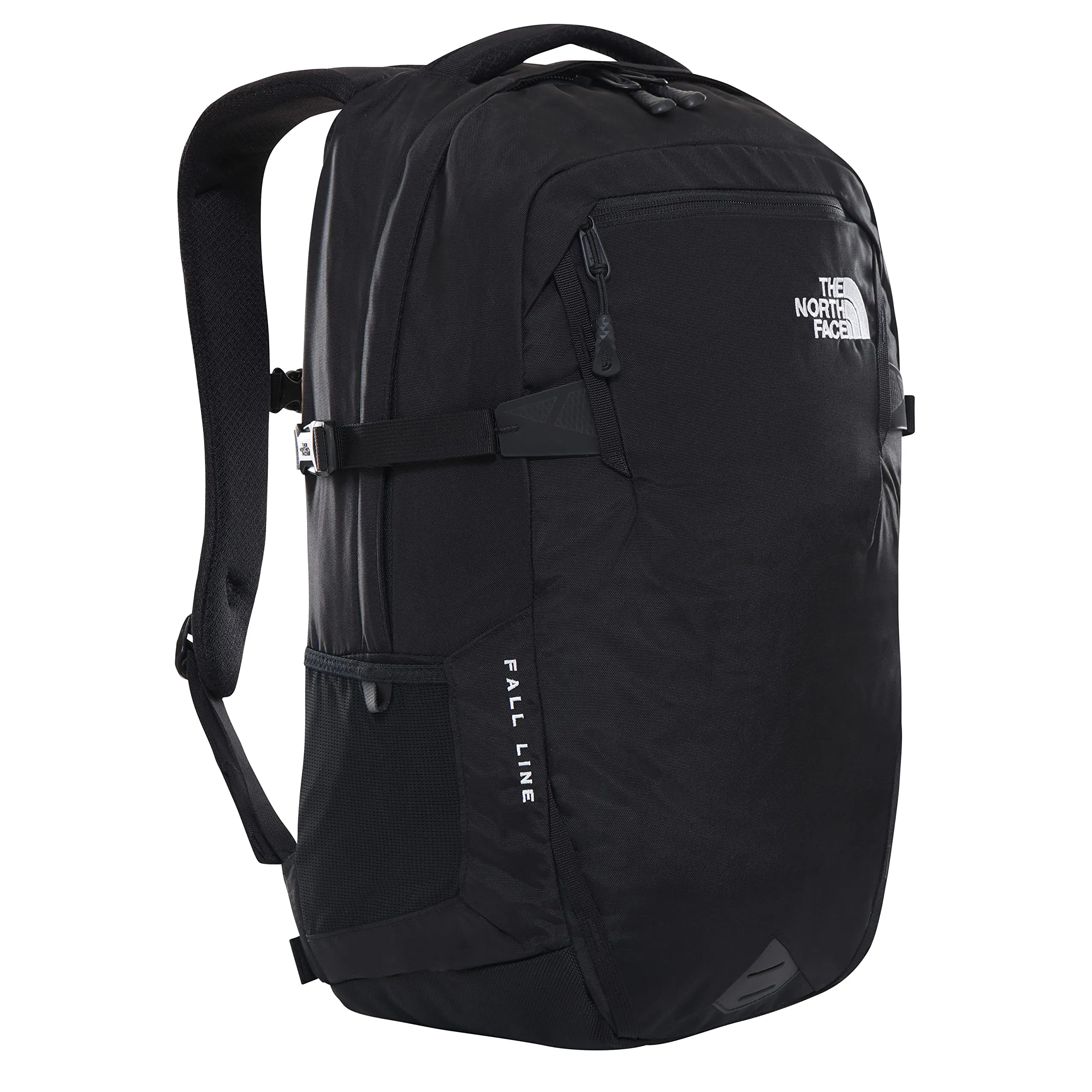 The North Face - Zaino Fall Line - Zaino riflettente per la scuola, il lavoro e i viaggi con custodia per laptop foderata in pile - TNF Black