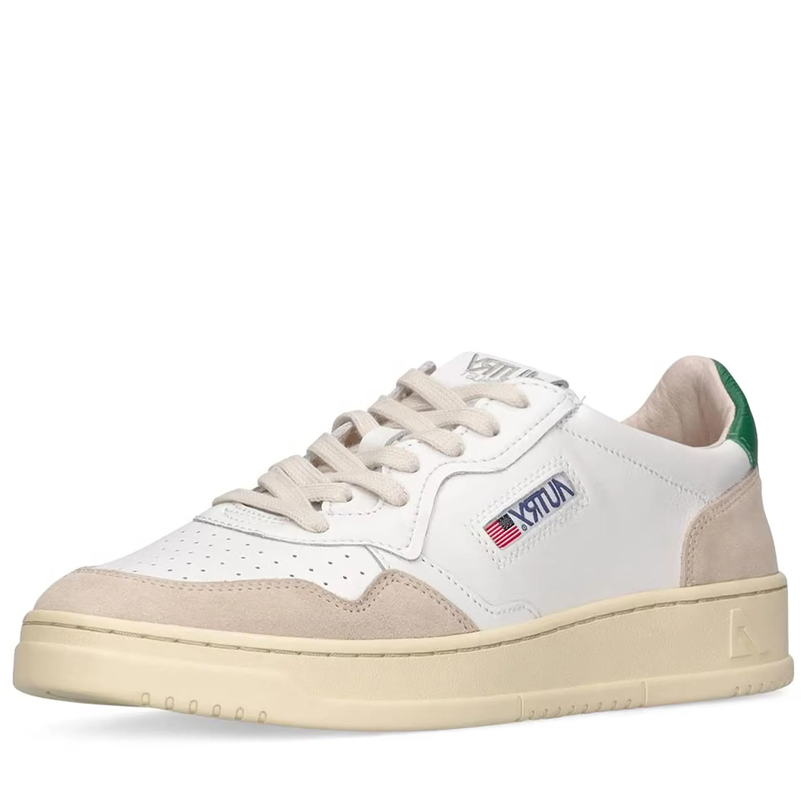 AUTRY Scarpe Sneakers Uomo in Pelle Bianco AUMLS23 Bianco -Verde (Sistema Taglie Calzature EU, Adulto, Donna, Numero, Media, 39)