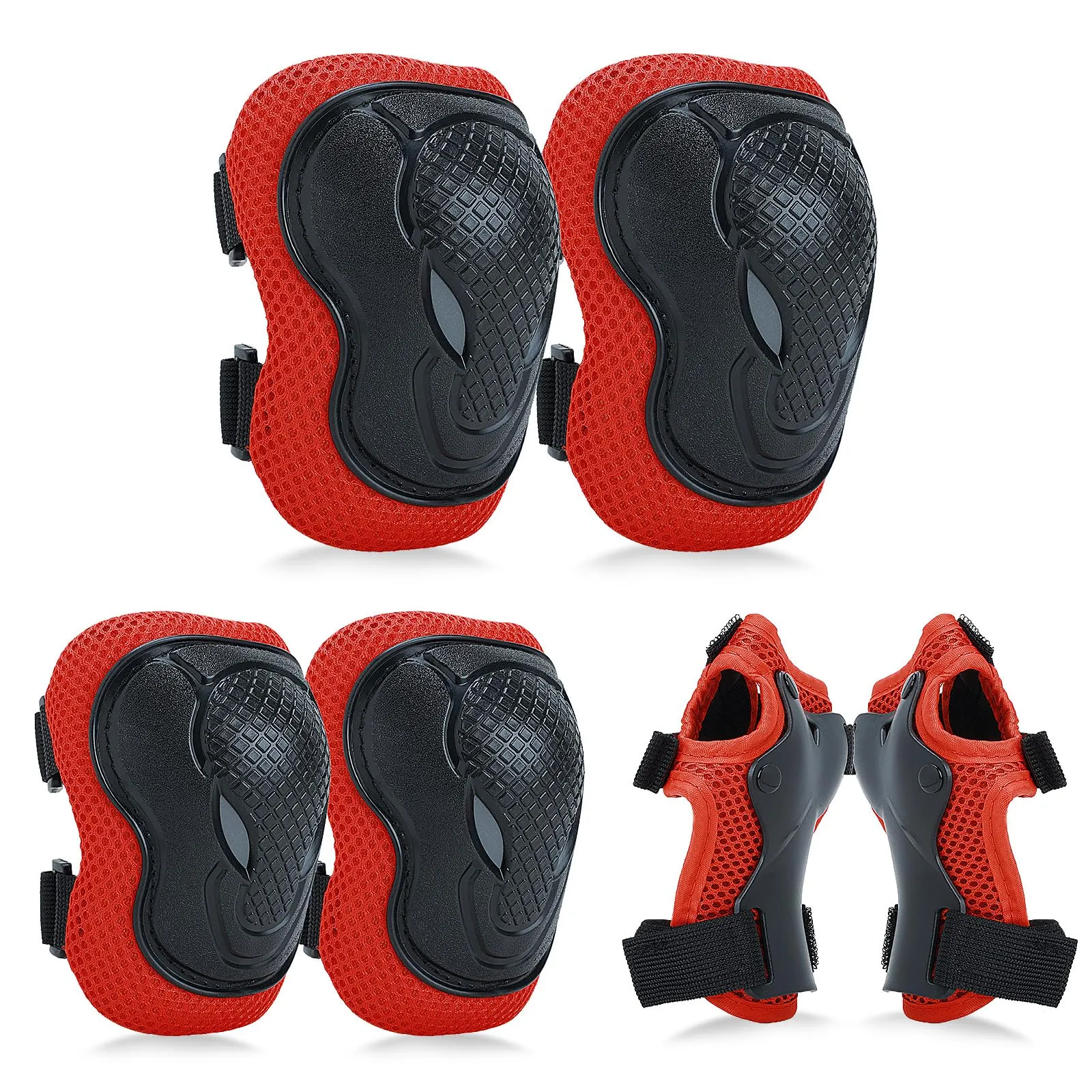 YOOXARMOR Set di Protezioni per Bambini da 3 a 8 Anni, Ginocchiere, Gomitiere, Polsiere Regolabili per Pattini a Rotelle, BMX, Bici,Ciclismo,Skateboard,Pattini in linea,Monopattini[6 Pezzi]