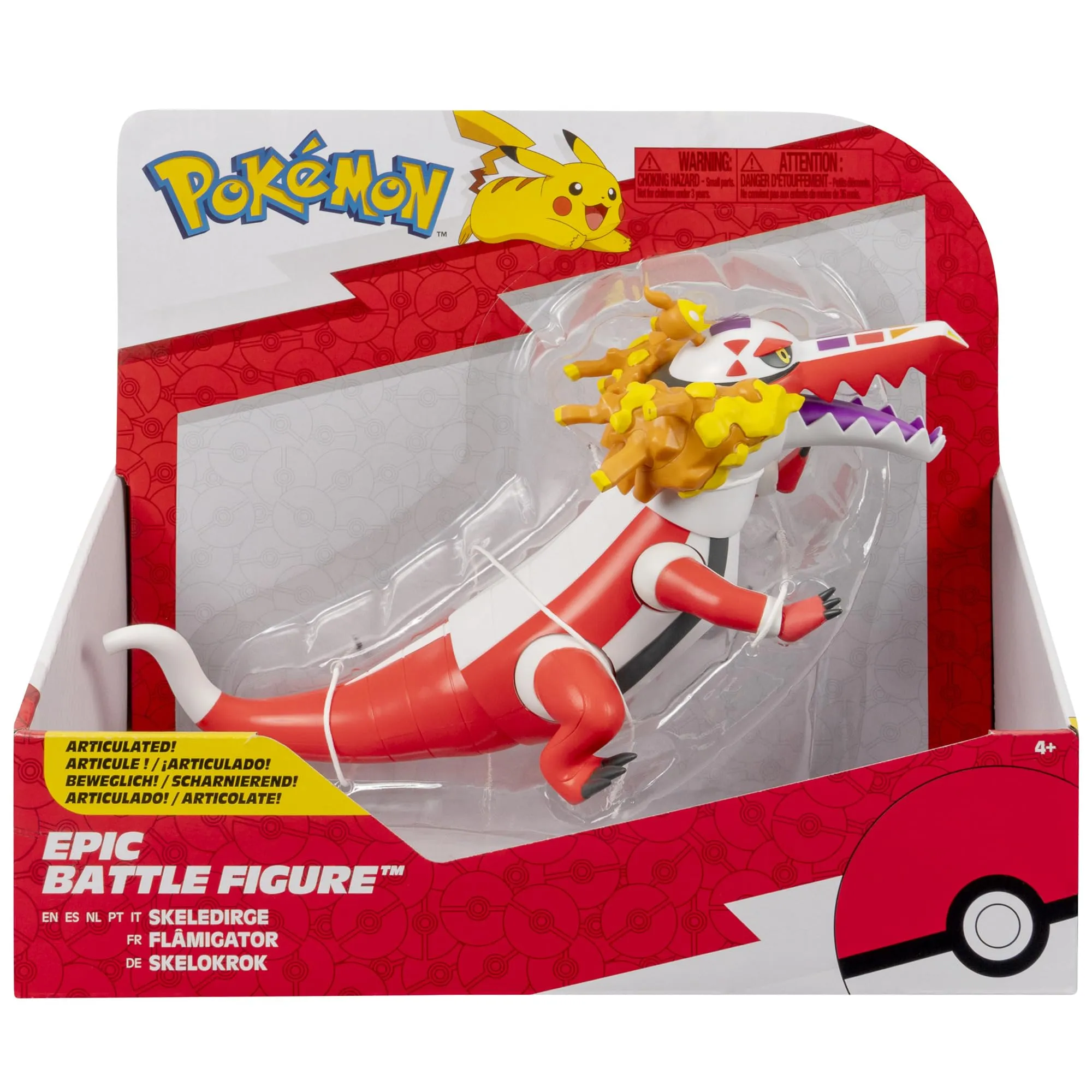 Pokémon Skeledirge Epic Battle Figure - Figura articolata epica battaglia da 30,5 cm, con espositore