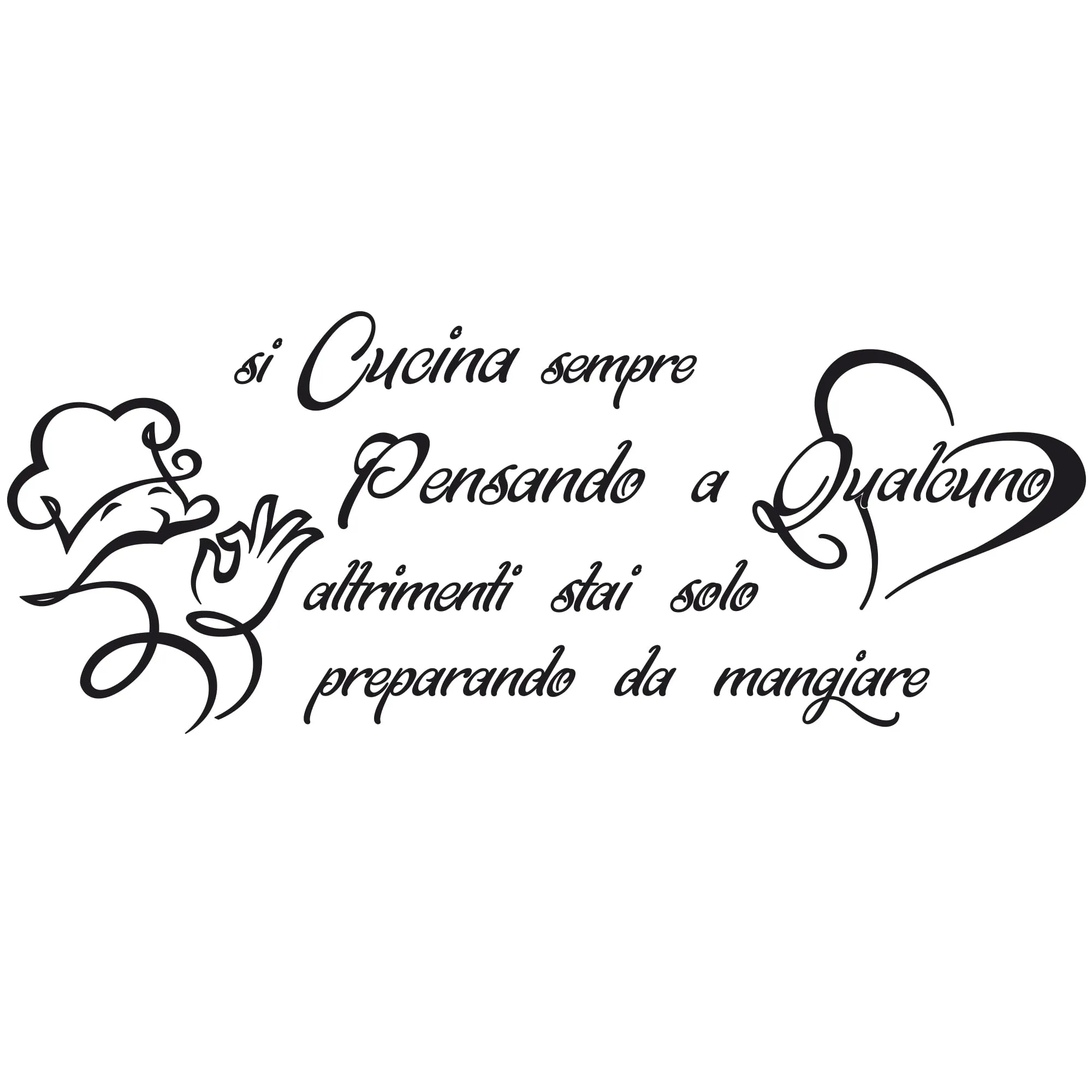 STICKER DESIGN Scritte adesive per Cucina con Frasi d’Amore, Adesivi Murali Cucina con citazione, Adesivo muro decorativo con Frase Adesiva per Decorazioni Pareti di Cucina, Sala da pranzo