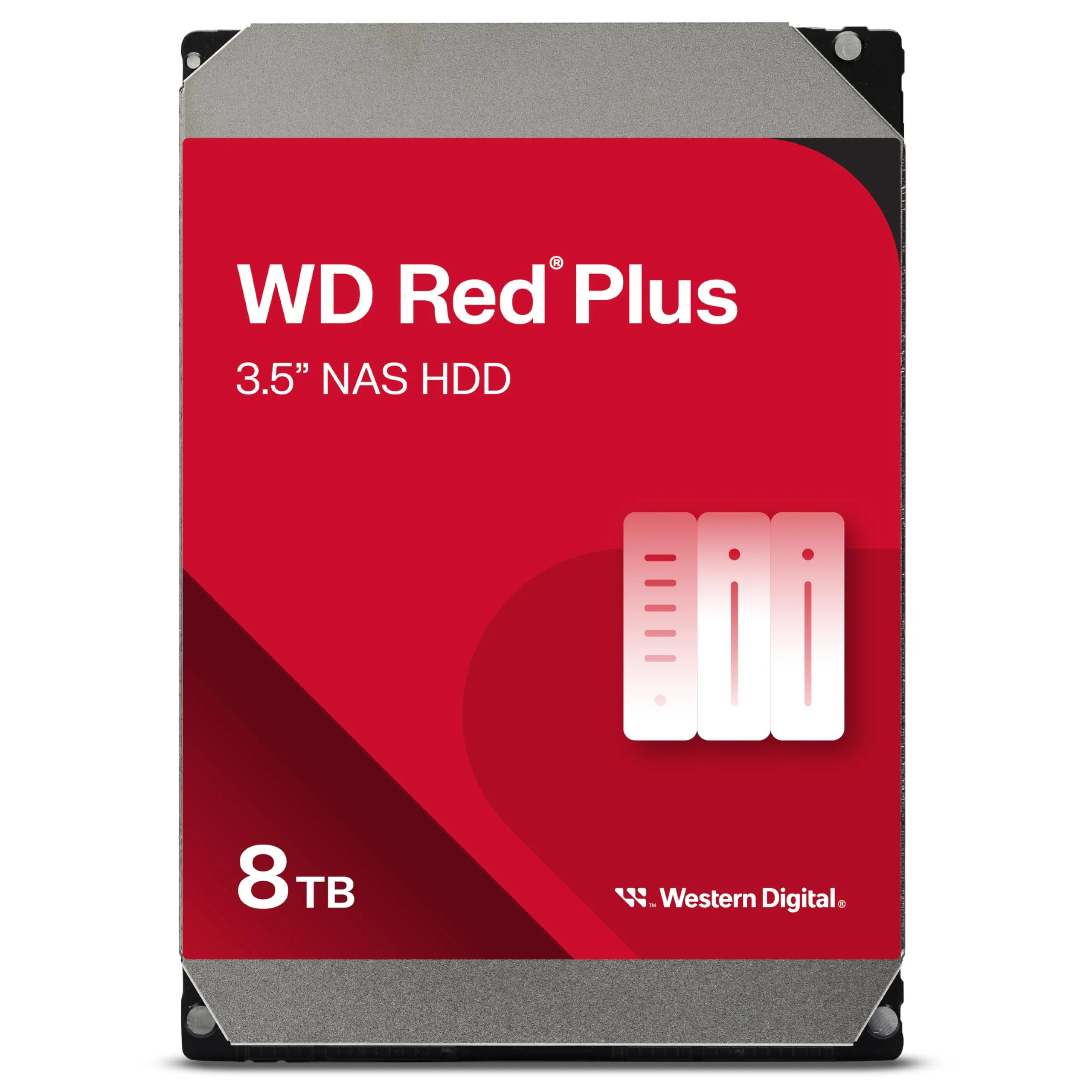 WD Red Plus 8TB NAS Hard Disk Interno 3,5" - 5640 RPM, SATA 6Gb/s, CMR, Cache da 128MB