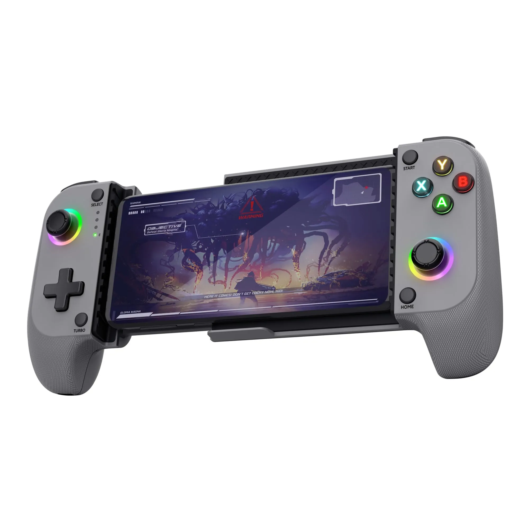 Trust GXT 735G Mylox Controller per Telefono Bluetooth, Controller Iphone/Android / PS5 / Xbox con 12h di Autonomia, Doppia Vibrazione, RGB a LED, Gamepad Wireless per Accessori Smartphone, Grigio