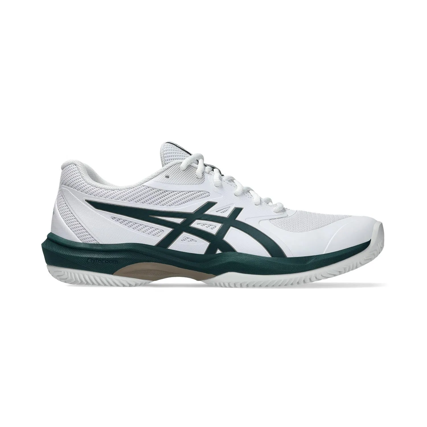 ASICS Game FF Clay, Sneaker Uomo, Bianco/Verde SASSONE, 44.5 EU