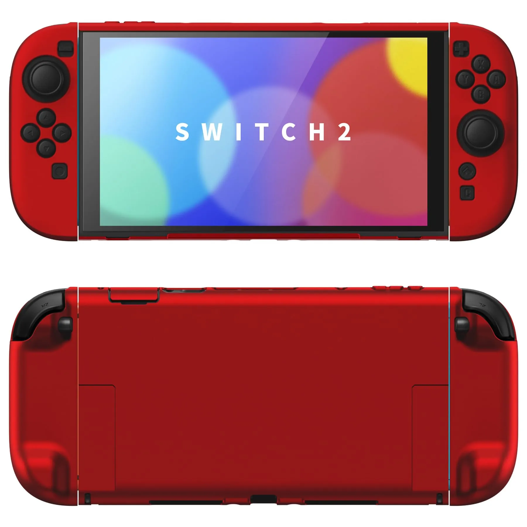playvital per Switch 2 Cover Rigida Dockable, Custodia Protettiva Supporto Pieghevole Accessori per Nintendo Switch 2 Console, Copri Tasti & Gommini per Joycon 2, Rosso Scarlatto