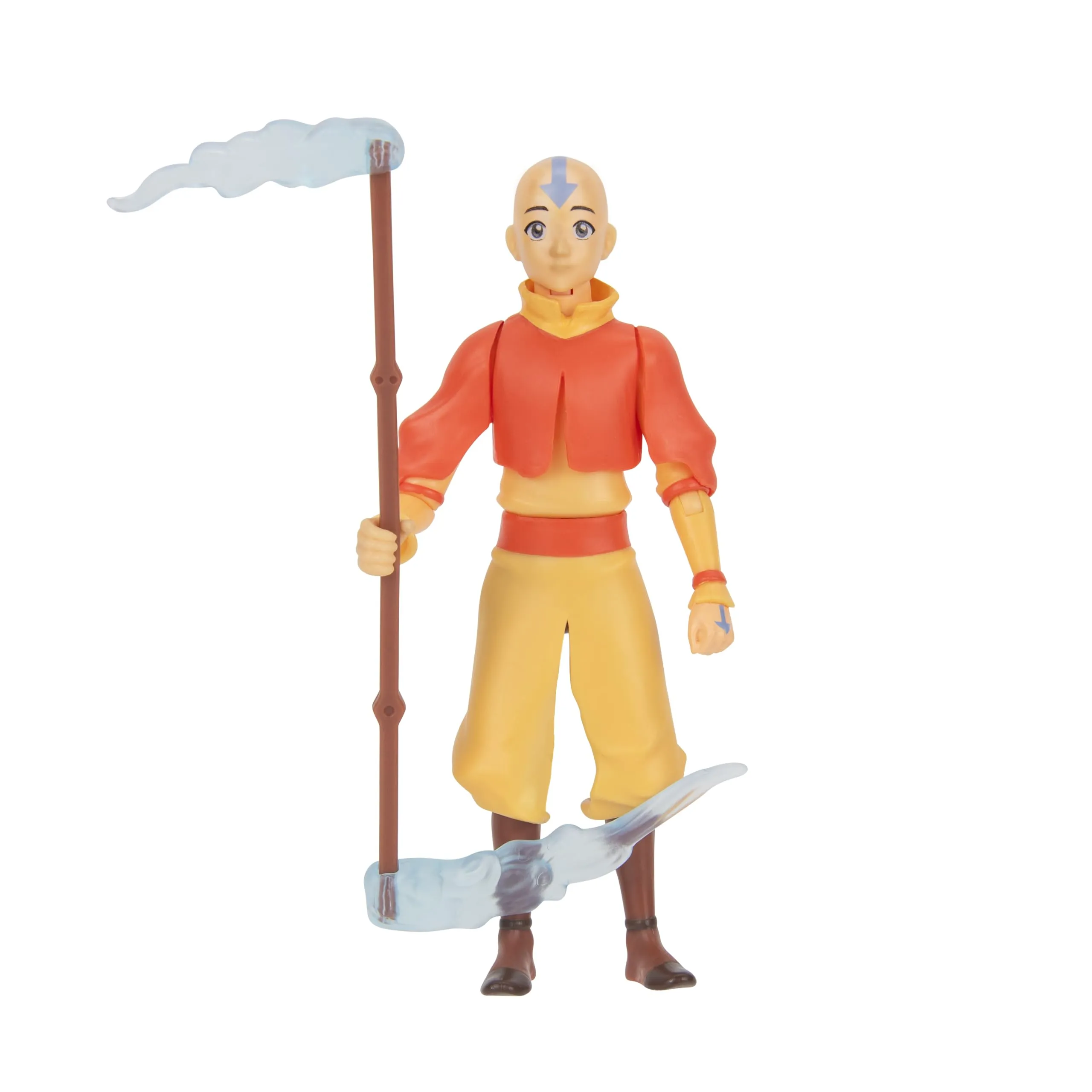 Jazwares Avatar: The Last Airbender Aang (Book One) - Figura in scala da 4,5 pollici con personale, effetti aerei e