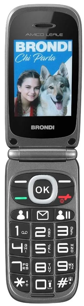 BRONDI telefono cellulare Amico Leale per anziani Dual sim | Nero