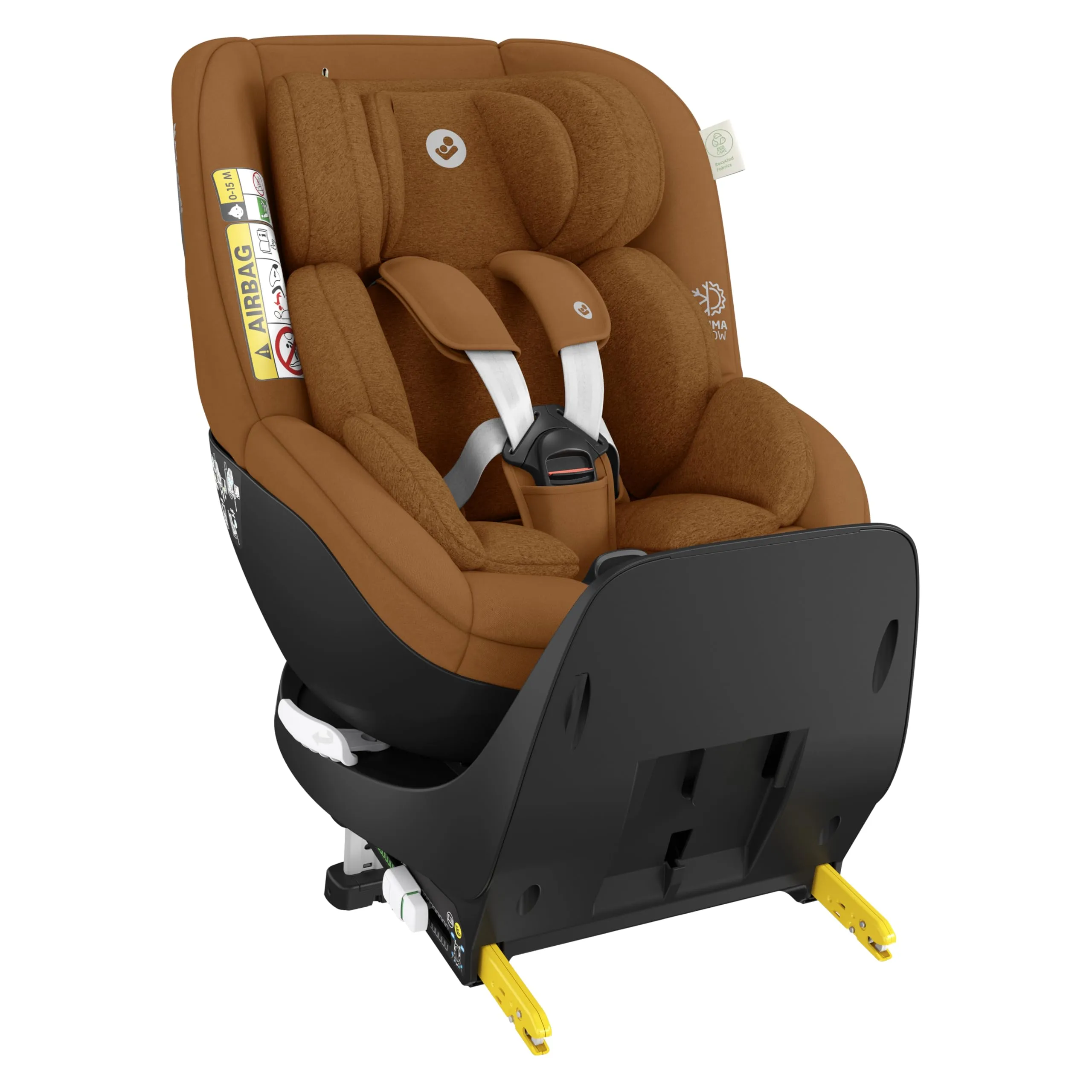 Maxi-Cosi Mica Pro Eco Seggiolino Auto Isofix Girevole 360° Per Bambini 0-4 Anni (40-105 Cm), ClimaFlow, Protezione dagli impatti laterali G-CELL, Omologato I-Size R129, Authentic Cognac