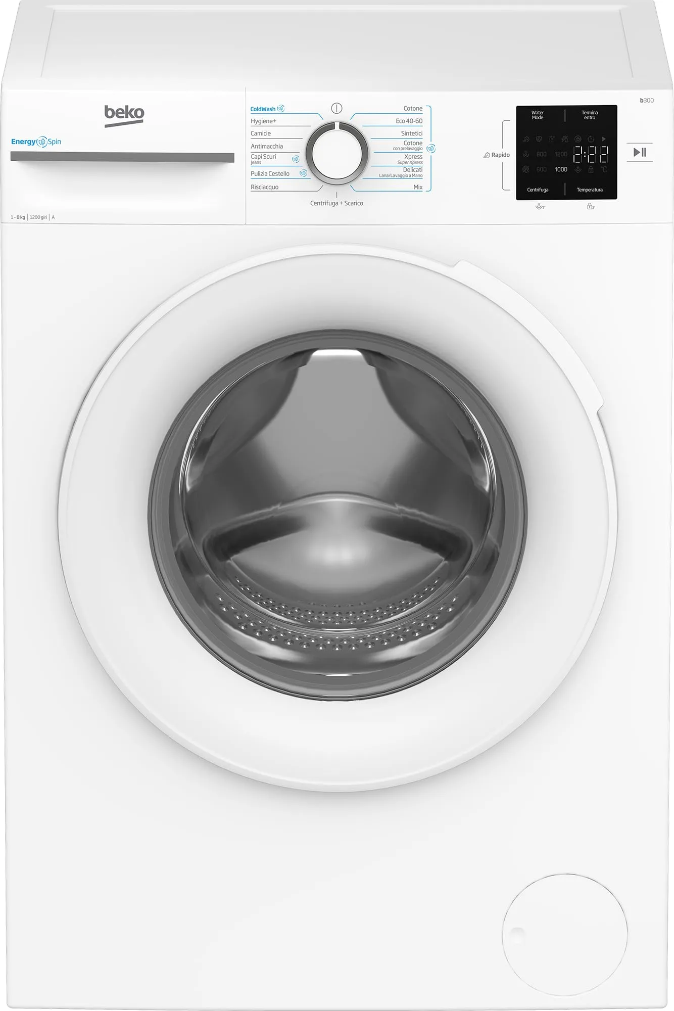 Beko b300 BMWRU3821W lavatrice Caricamento frontale 8 kg 1200 Giri/min Bianco