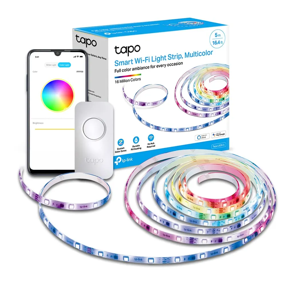 Tapo L920-5 Striscia LED Smart 5m, Impermeabile IP44, Multicolore Segmentato, LED WiFi RGBIC Compatibile con Alexa e Google Assistant, Luci LED Adatto per Casa, Bar, Festa, Controllo dall'APP