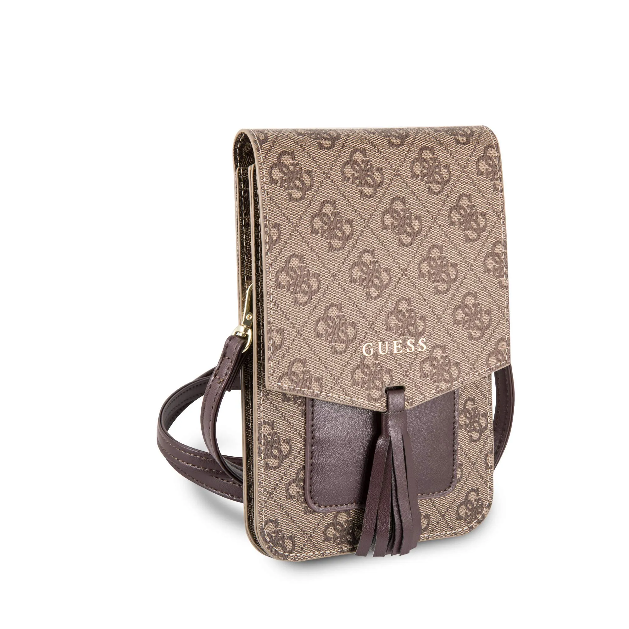 Guess Universal, Travel Accessory-Bi-Fold Wallet Unisex-Adult, Alluminio, iPhone 12 Pro, Beige