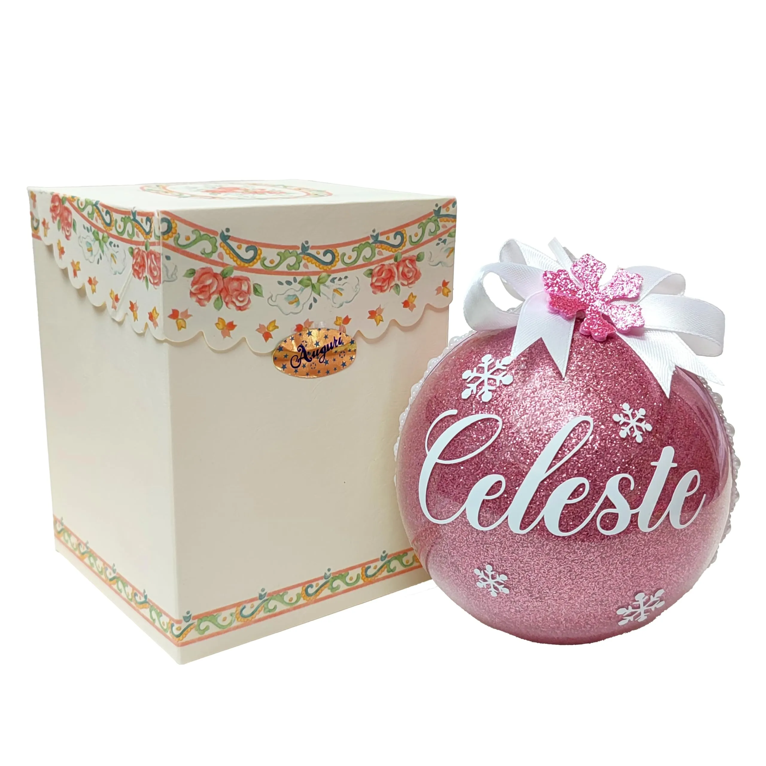 PALLINA NATALE PERSONALIZZATA 10 cm | PALLINA NATALE PERSONALIZZATA NOME | PALLA NATALIZIA ALBERO NATALE | DEDICA PERSONALIZZABILE ASPETTANDO TE | DECORAZIONE IL MIO PRIMO NATALE