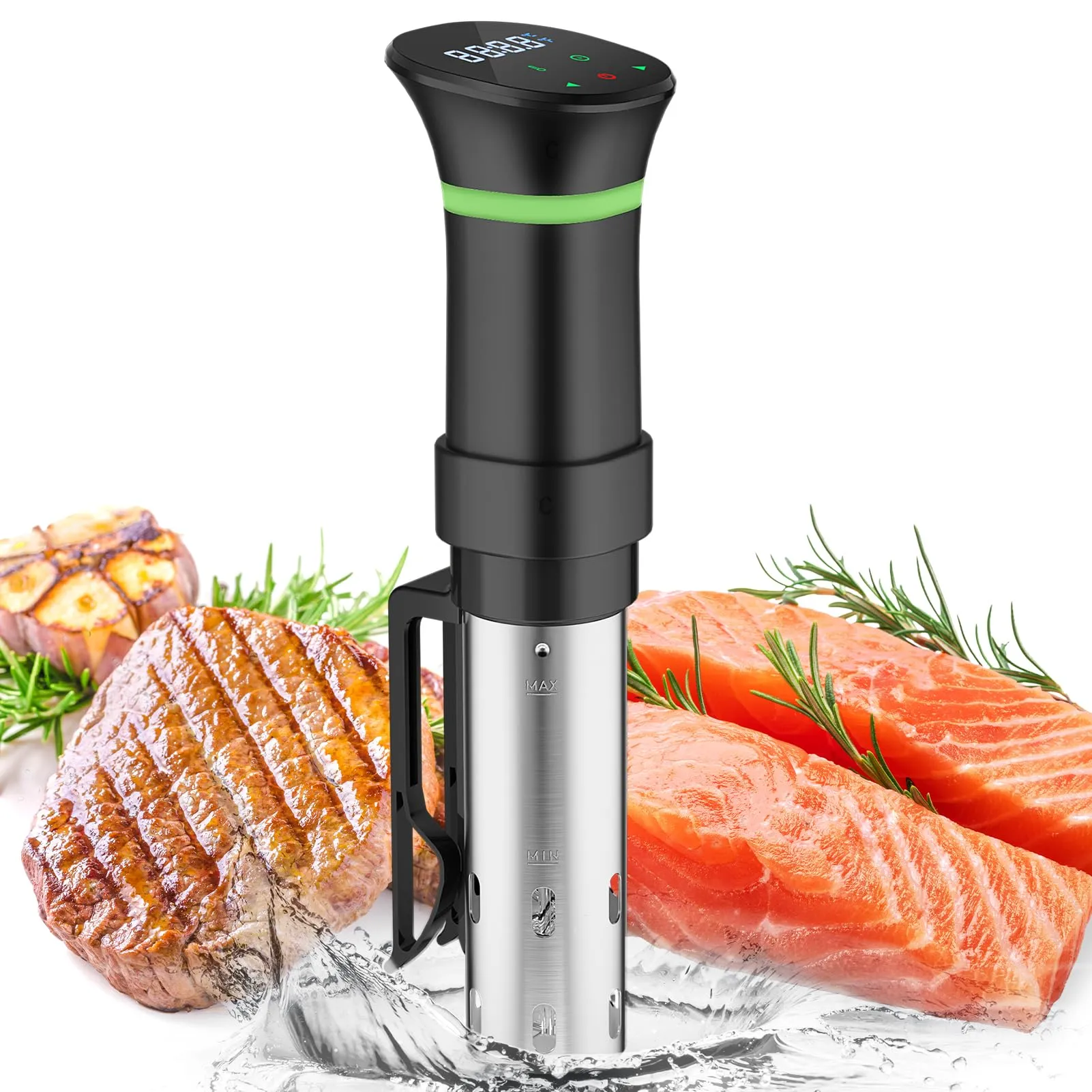 Roner Cucina a Bassa Temperatura 1000W Cottura Bassa Temperatura 25-92,5℃ e Timer Sous Vide Roner Professionale Slow Cooker Circolatore di Immersione con Display Touch LCD