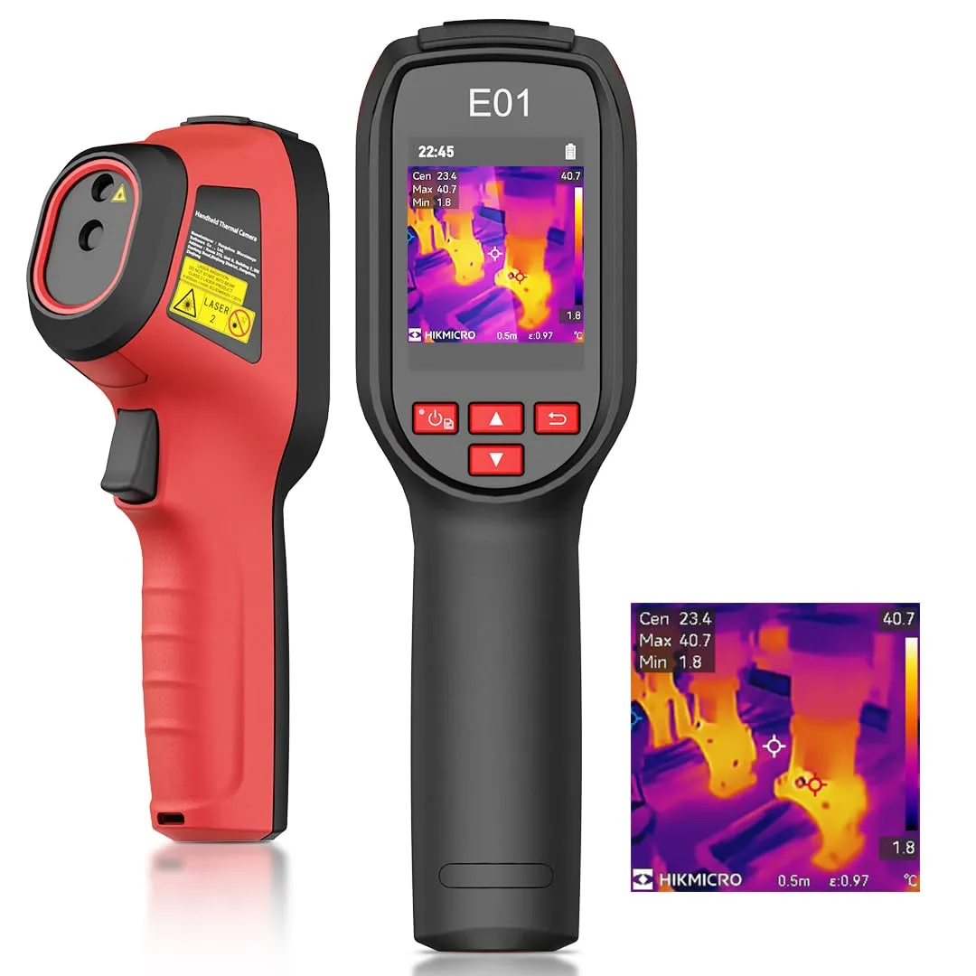 Termocamera compatta HIKMICRO E01 Risoluzione IR 96x96, 240 x 240/9216 pixel Risoluzione SuperIR, Frequenza di aggiornamento 20Hz, range da -20°C a 400°C