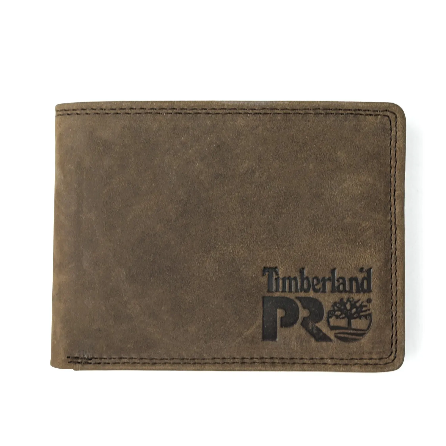 Timberland PRO Portafoglio in Pelle RFID con Porta Carte Rimovibile, Marrone Scuro/Pullman, Taglia Unica Uomo