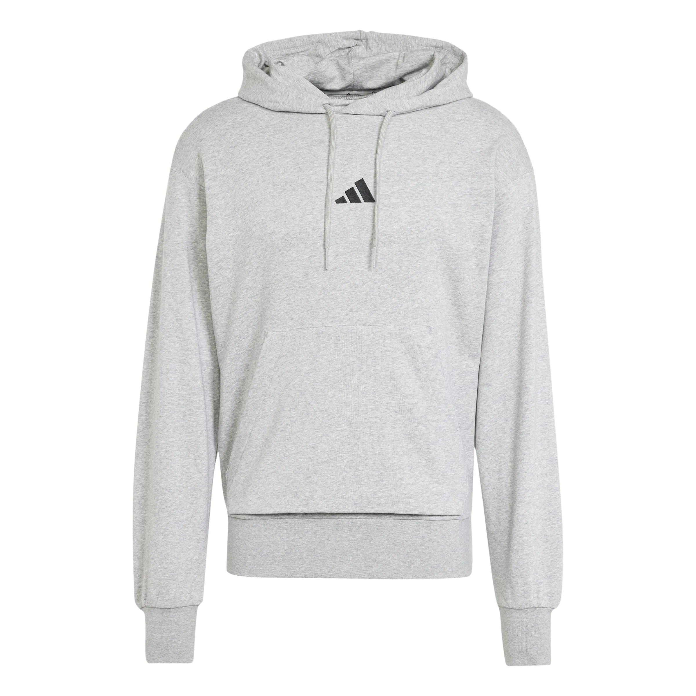 adidas Homme Essentials FEELCOZY French Terry Hoodie, Medium Grey Heather/Black, M