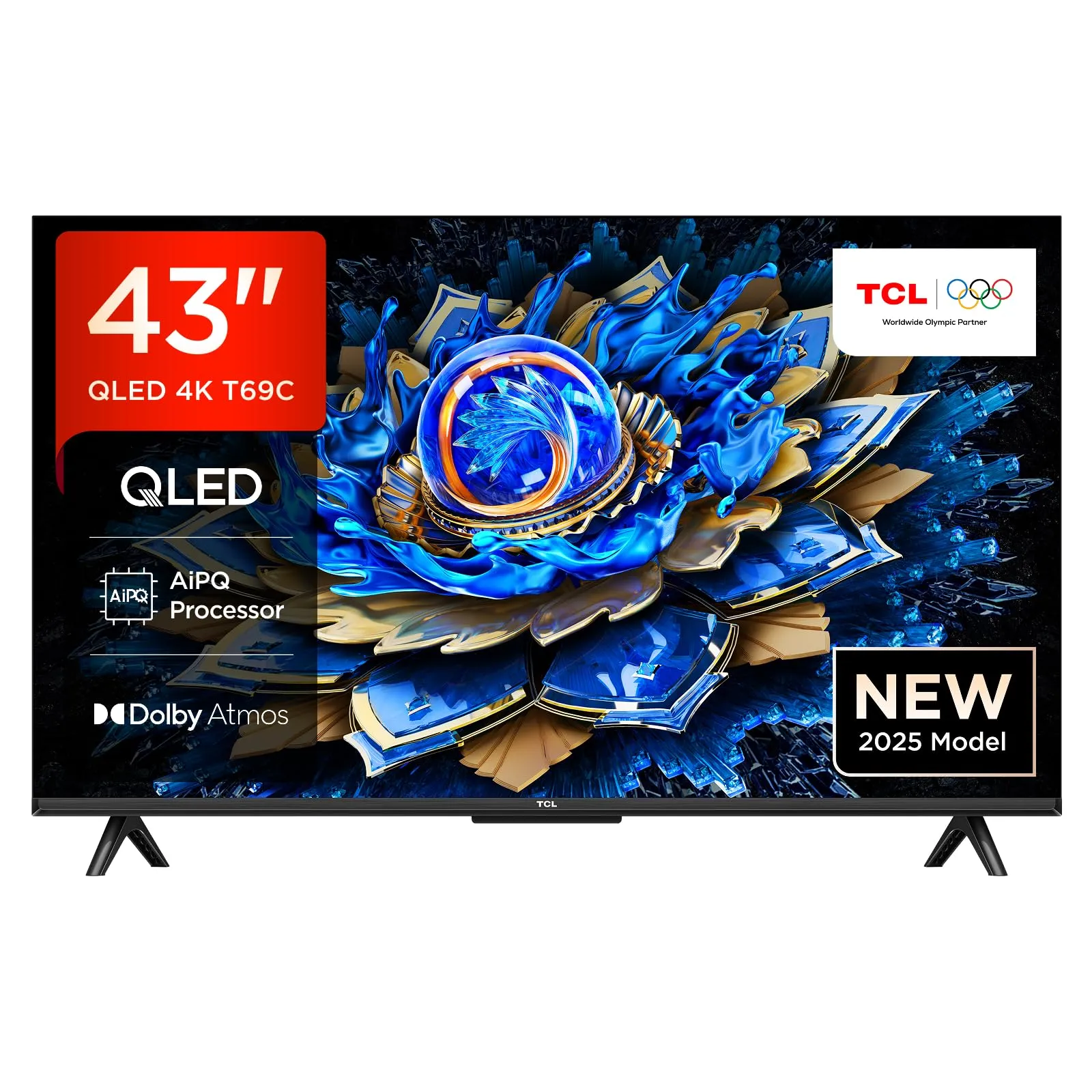 TCL 43T69C 43” QLED 60HZ 4K HDR, Google TV, Smart TV(Dolby Vision & Atmos, Game Master, Motion clarity, compatibile con Google Assistant & Alexa), 2025