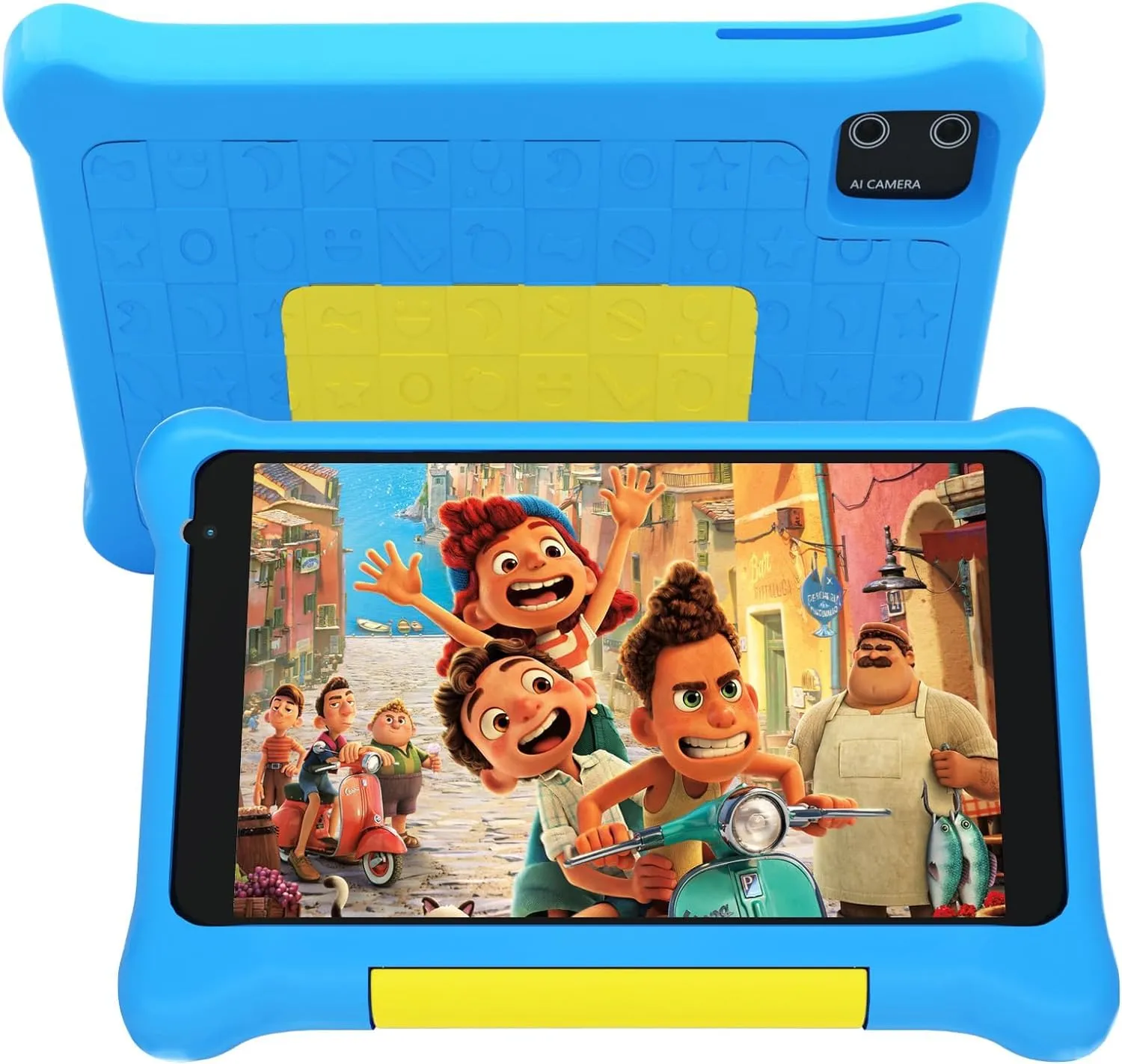 HotLight Tablet Bambini 7 Pollici Kids Tablet con Controllo Parentale, Android 13 Tablet, Quad-core Processore Doppia Fotocamera, Wifi Bluetooth, Tablet per Bambini con Custodia(Blue)
