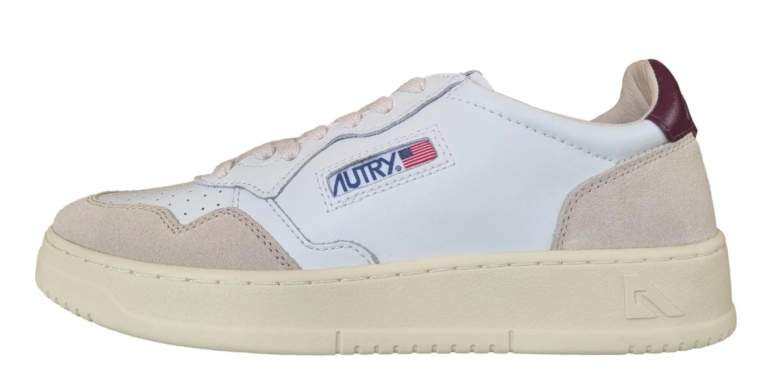 AUTRY Medalist Scarpe Sneakers da Uomo in Pelle AULM LS03 Bianco-Borgogna (Bianco-Borgogna, Sistema Taglie Calzature EU, Adulto, Uomo, Numero, Media, 39)