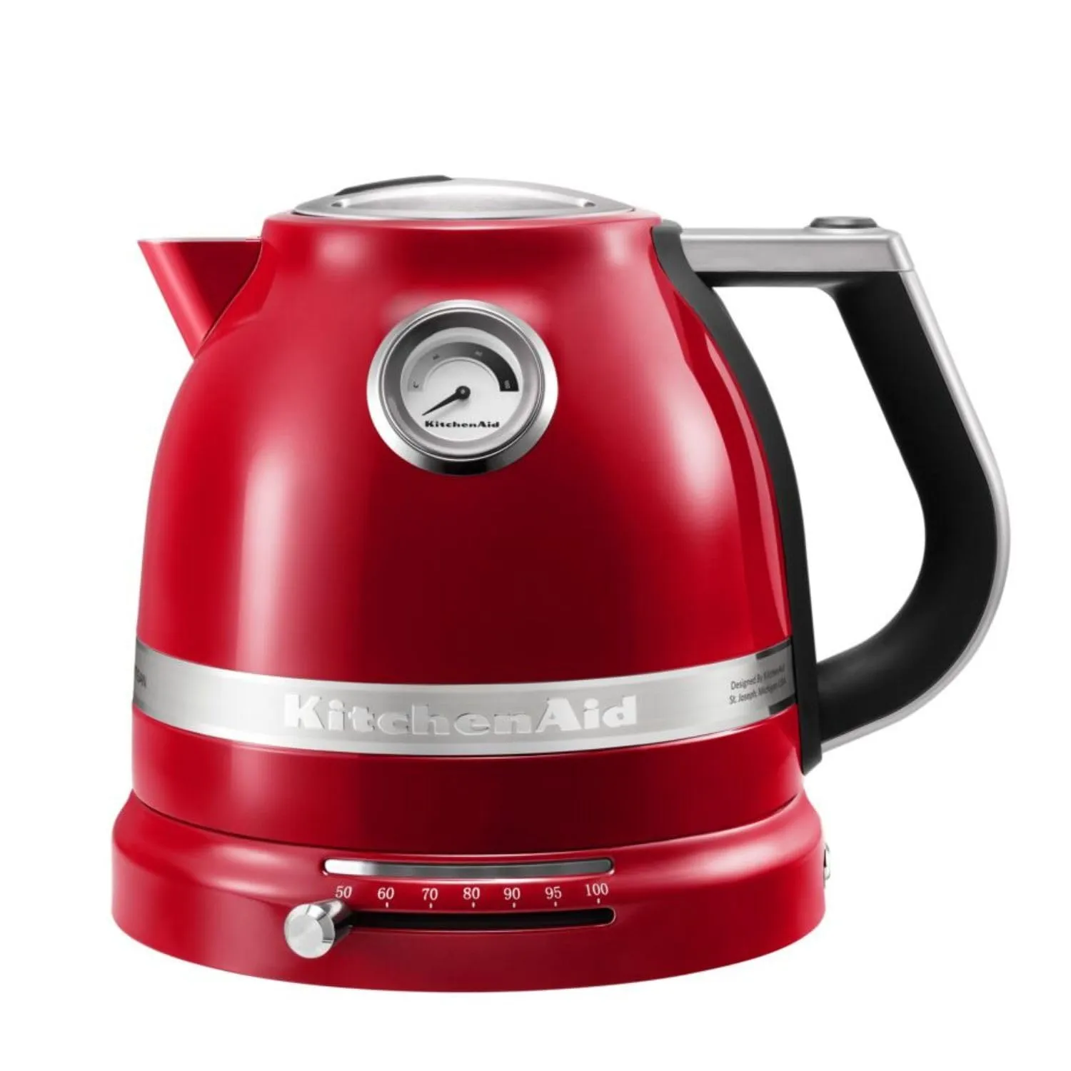 Kitchenaid Bollitore ad acqua 1,5 Litro - Artisan - Bollitore in acciaio inox con indicatore di temperatura - 2400W - Rosso Imperiale