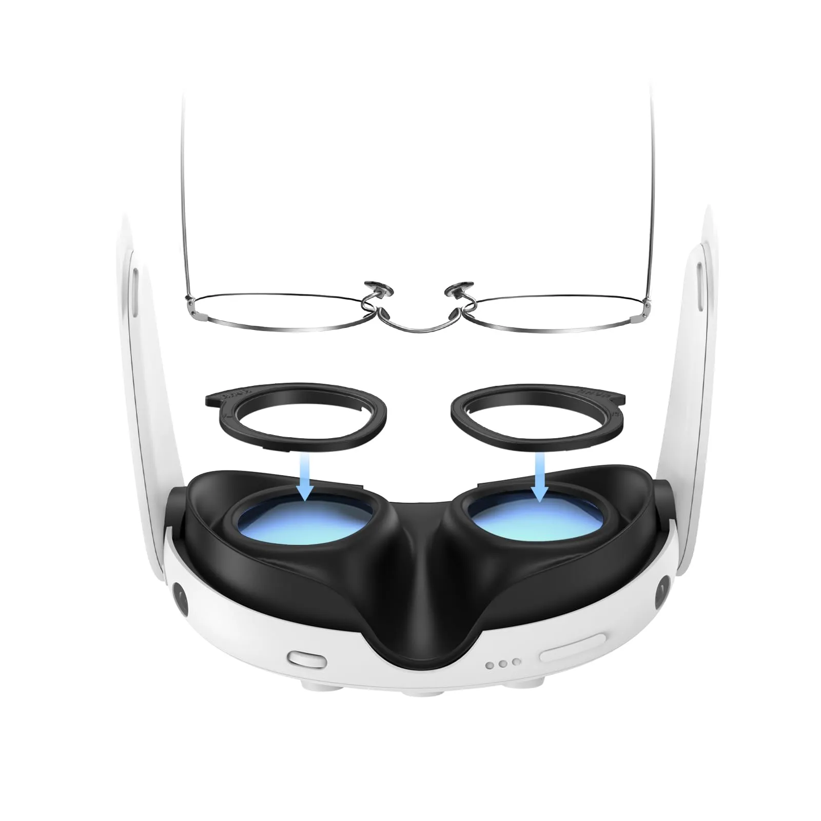 AMVR Lens Protector Set Compatibile con Q3 Accessori, Distanziatore Occhiali per Q3 Lenti, Anelli in Silicone Morbido Proteggono Occhiali da Prescrizione