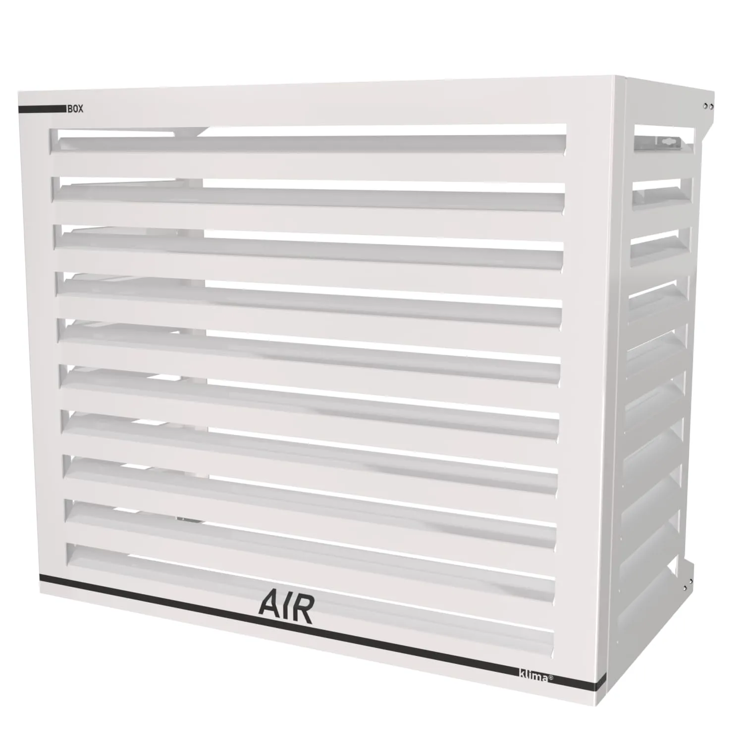 Box Air Klima Cover Clima Blade M Bianco – Copri Condizionatore Esterno in Alluminio Composito, Staffe INOX Regolabili, Installazione a Parete, Protezione Unità Esterna